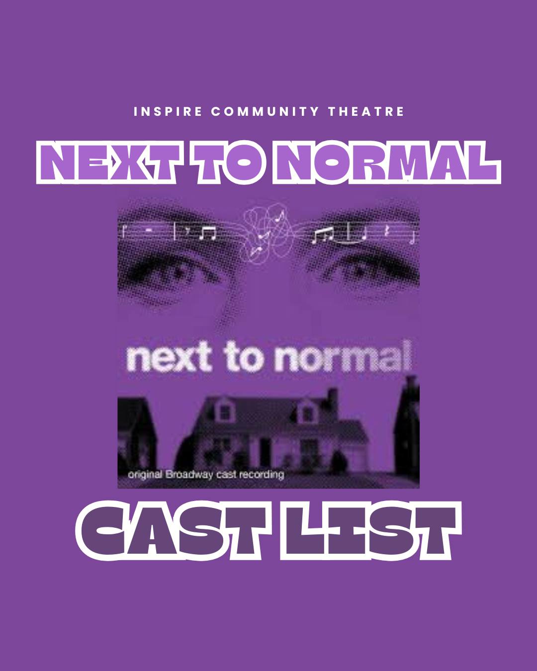 INSPIRE Community Theatre is proud to announce the cast list for this summer's Dinner Theatre Experience! We are so unbelievably lucky to work with each of these talented cast members. Keep your calendars open for July 24 and 25. Ticket info to come!
#facproductions #inspirecommunitytheatre #nexttonormal