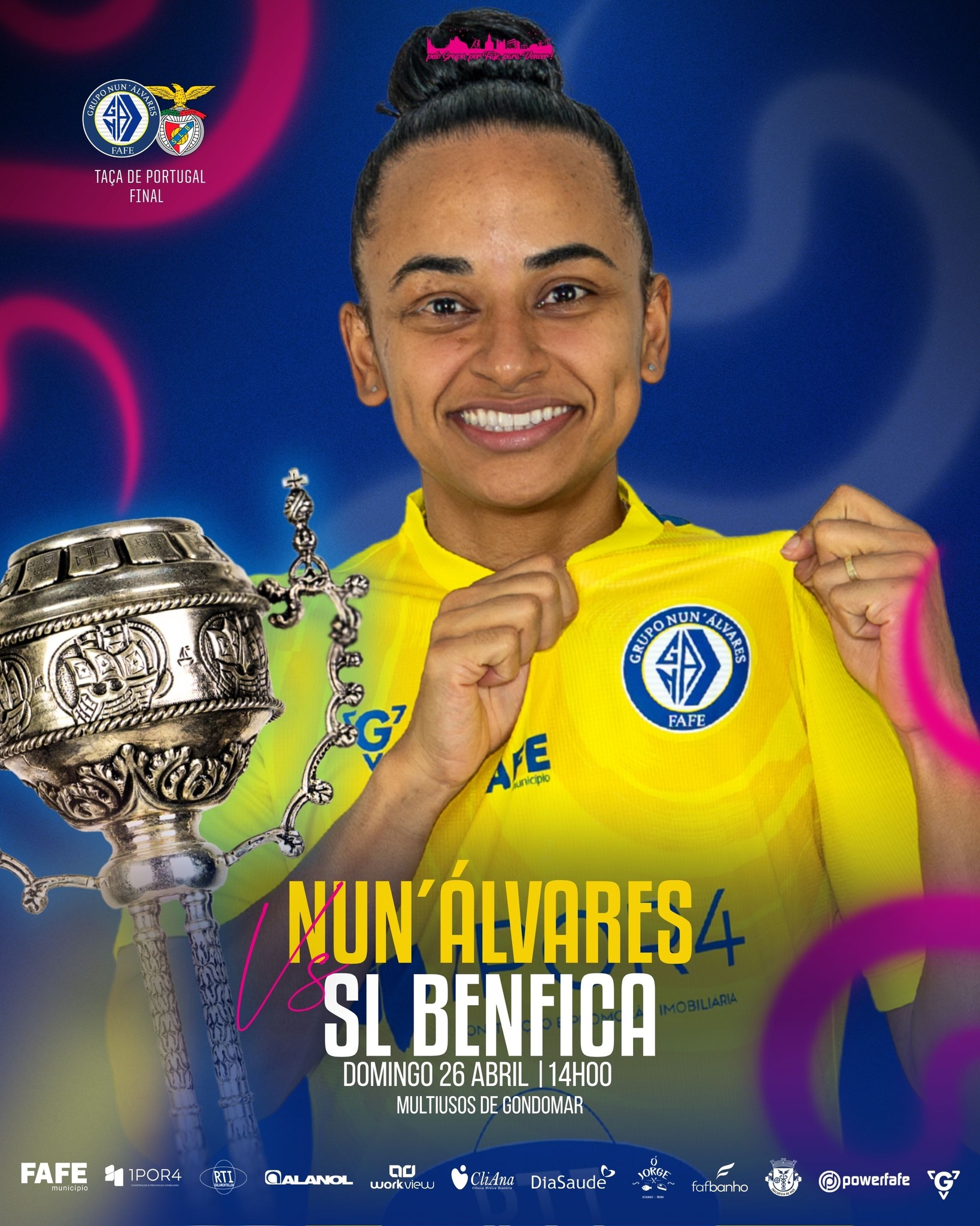 𝐓𝐀Ç𝐀 𝐏𝐎𝐑𝐓𝐔𝐆𝐀𝐋 𝐏𝐋𝐀𝐂𝐀𝐑𝐃
FINAL 📆 26 Abril 🆚 SL Benfica 🕒 🇵🇹14H00
📍 Pavilhão Multiusos de Gondomar
🎟️ No local
#peloGRUPOporFAFEparaVENCER
