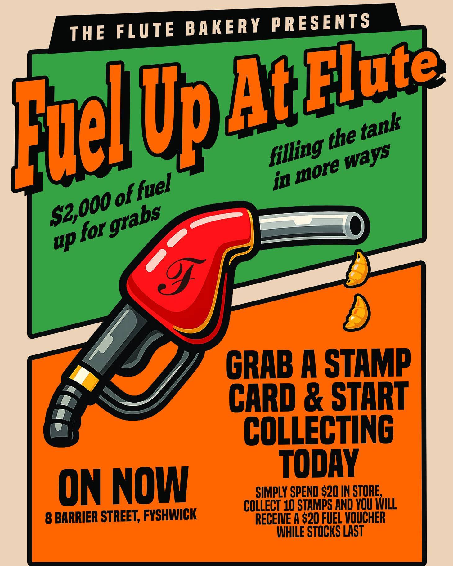 ⛽️ Fuel Up At Flute is ON - BEEP BEEP!
We’re filling more than just your coffee cup…
💥 $2,000 of fuel up for grabs
Here’s how it works:
• Spend $20 in-store
• Collect a stamp on one of our cards
• 10 stamps = $20 fuel voucher
Simple as that.
📍 Flute - 8 Barrier Street, Fyshwick
Start collecting today!