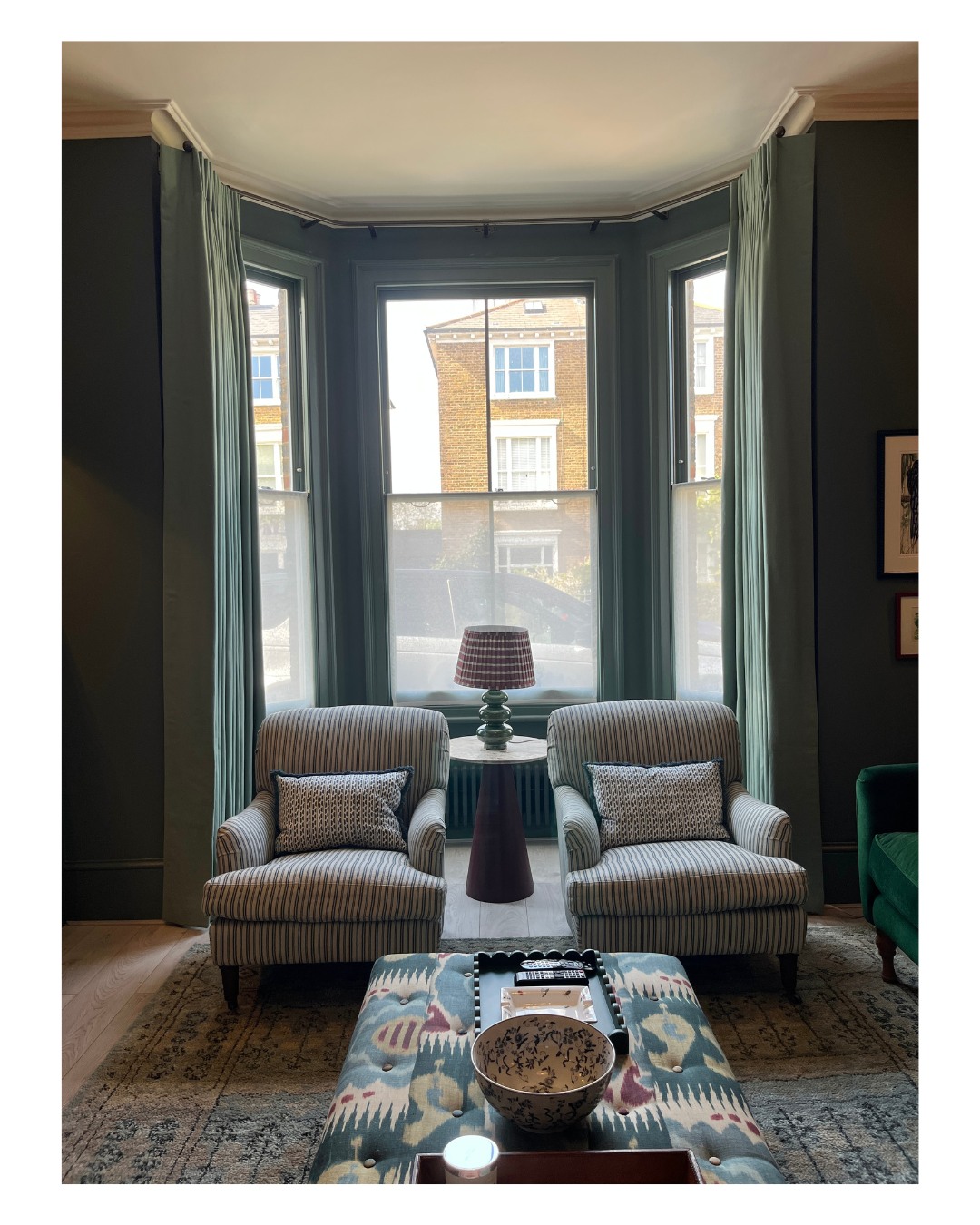 β‘ Swipe for a 'before' shot - we all π those!
Interior Designer @katherineclareinteriors has transformed the living spaces in this house so beautifully and I feel lucky enough to have contributed in a small way with the bay window treatments. They're made with @sanderson1860 fabric in a lovely muted green with a beautiful embroidered trim from @colefaxandfowler along the leading edges. Fully interlined, lined and with double pinch pleats they hang from a bespoke pole by @cameron_fuller_limited
We also agreed on sheer privacy panels using a @warwickfabricsuk voile on beautiful cafe curtain hardware from @hunterandhyland which create a soft glow.
All hardware expertly fitted by @steve.thomson.pt
#handstitched #northcoteroad #fulham #tootingnewsie #interiordecor #interiorinspo #balhamnewsie #softfurnishing #TootingBec #southlondon #softfurnishings #custommade #tooting #balhammums #southwestlondonmums #tootingmums #madetomeasure #balhamlife #windowtreatments #curtains #curtainmaker #earlsfield #maker #balham #wandsworth #localmaker #localmakers #privacypanels #voile #bespoke