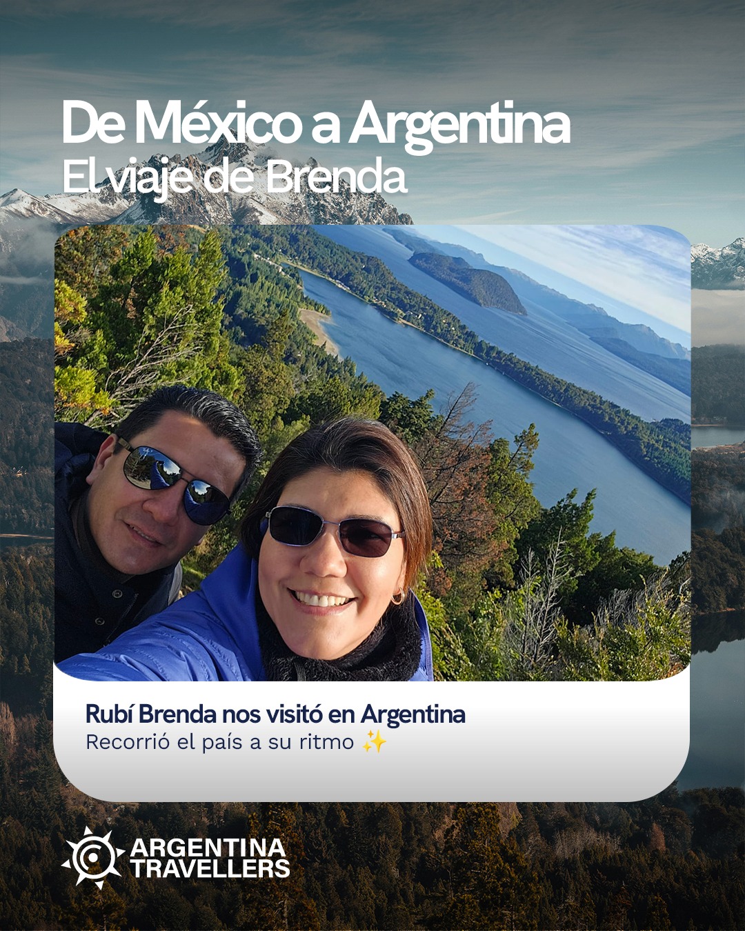 Rubí Brenda viajó desde México 🇲🇽 y recorrió Argentina a su ritmo 🇦🇷✨
Le armamos un itinerario simple, claro y bien acompañado 🤍
Todo funcionó: traslados, actividades y tiempos para disfrutar.
Así trabajamos: viajes bien organizados, sin complicaciones 💫
¿Venís a Argentina? Lo resolvemos para vos 😊