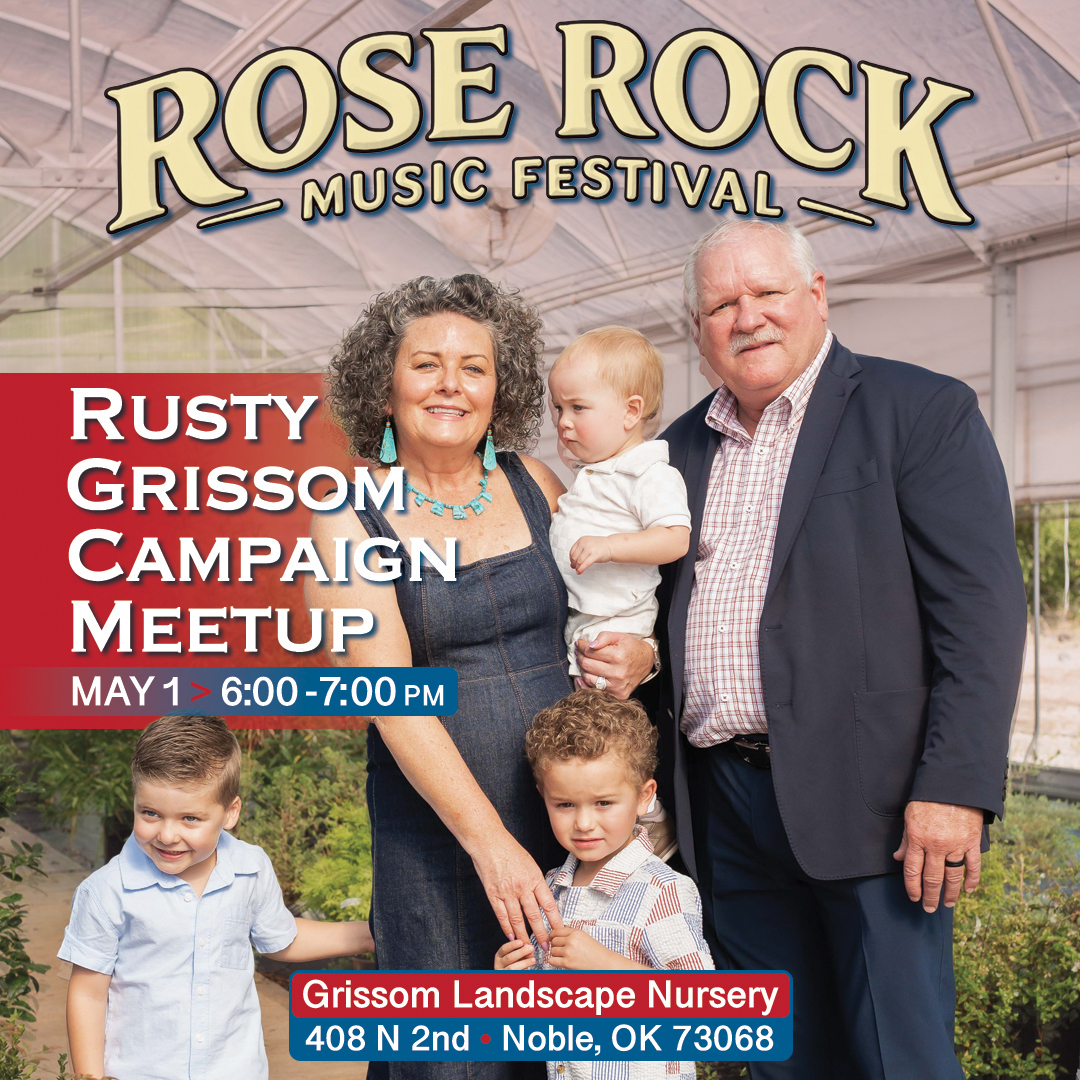 𝗖𝗮𝗹𝗹𝗶𝗻𝗴 𝗔𝗹𝗹 𝗩𝗼𝗹𝘂𝗻𝘁𝗲𝗲𝗿𝘀 & 𝗦𝘂𝗽𝗽𝗼𝗿𝘁𝗲𝗿𝘀 🌹
Join us at the nursery, then head to the Noble Rose Rock Festival—the Rose Rock Capital of the World!
Stop by, say hello, sign up to volunteer, pick up a yard sign, or support the campaign. We’d love to visit with you and kick off the evening together.
Come see us, then enjoy the festival, and help us keep moving Cleveland County forward!