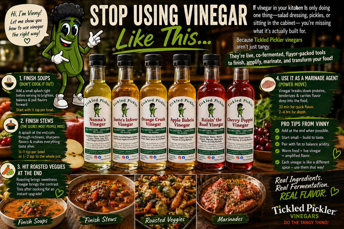 🚨 STOP using vinegar like this… and start unlocking what it’s actually meant to do 👀🔥
If your vinegar is just sitting in the cabinet or only touching salads… we need to talk. 😏
At The Tickled Pickler, vinegar isn’t just an ingredient — it’s a flavor weapon 💥
👉 Brightens
👉 Balances
👉 Transforms EVERYTHING on your plate
We just dropped a new blog breaking down:
✨ The biggest mistake people make with vinegar
✨ How to actually use it like a pro
✨ Simple tricks that instantly level up your cooking
Trust us… once you start using vinegar the right way, there’s no going back 😎
👉 Read it here:
https://www.thetickledpickler.com/post/stop-using-vinegar-like-this-and-what-to-do-instead-the-tickled-pickler-way
#TheTickledPickler #LiveVinegar #FlavorHack #CookingTips #BreakTheBland #DoTheTangyThing