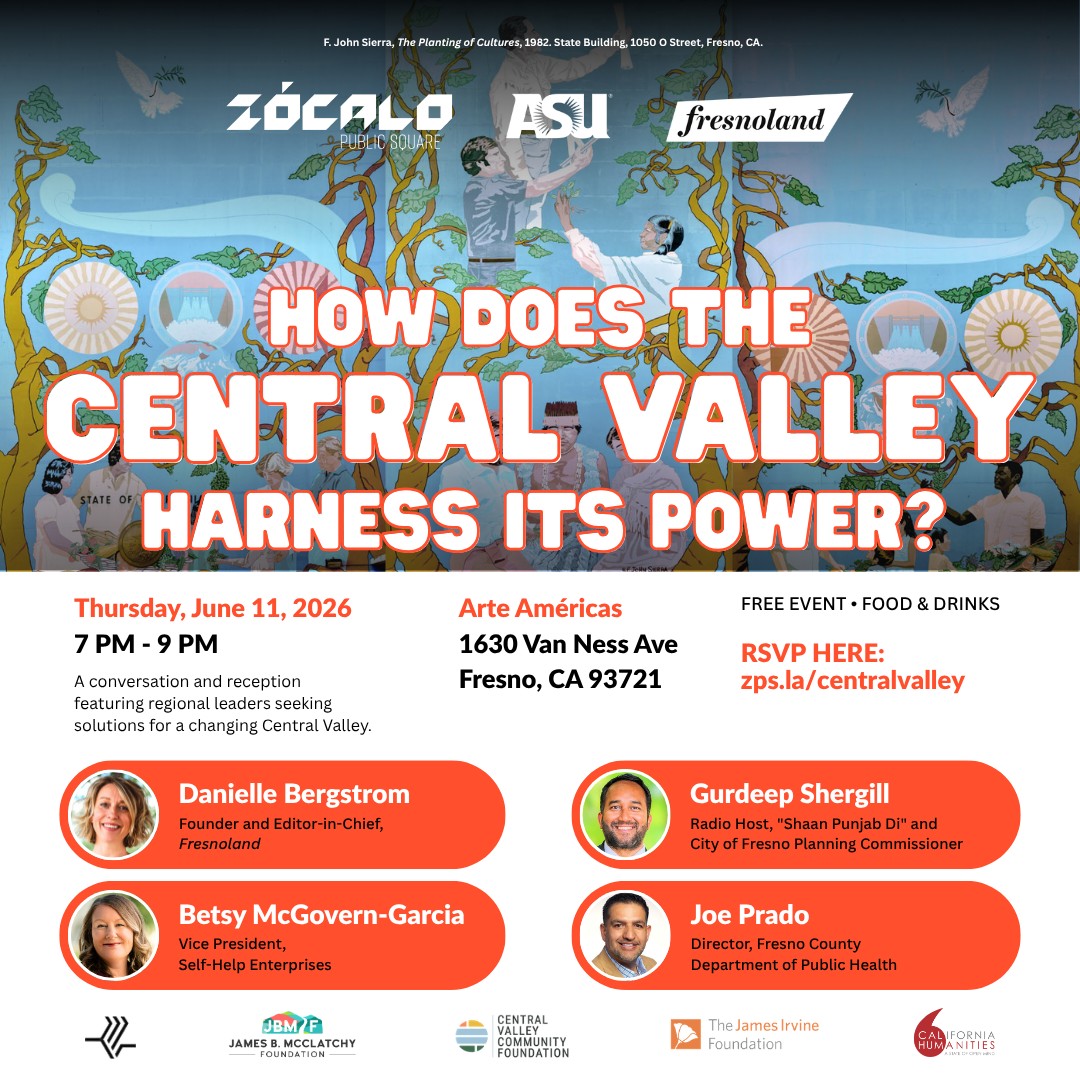 The Central Valley Community Foundation is excited to support @thepublicsquare's free event: "How Does the Central Valley Harness its Power" on Thursday, June 11 from 7 to 9 p.m. at @arteamericas. California is an economic powerhouse, yet the benefits have long been felt unequally. That is changing as the Central Valley is finally being recognized as a vital center of influence, shifting power toward cities like Fresno and Merced. Join our panel of local leaders as they discuss how Fresno can leverage these opportunities to create transformative change for the region we are proud to call home. A reception with light snacks and beverages will follow. For more information and to RSVP, tap the link in bio.
