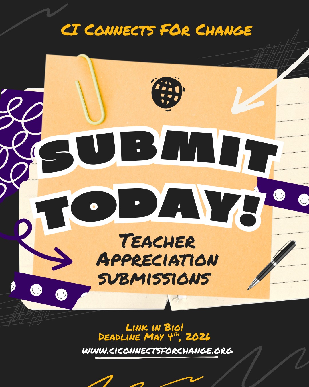 It’s our favorite time of year!
Teacher Appreciation
We are excited to celebrate the educators, past and present, who have shaped our lives. Complete the link below or in our bio which will honor a teacher who made an impact! If you don’t have a photo, feel free to revisit your yearbooks to find one. Let’s take a moment to recognize and uplift the people who helped guide, inspire and believe in us.
https://form.jotform.com/261145786239162