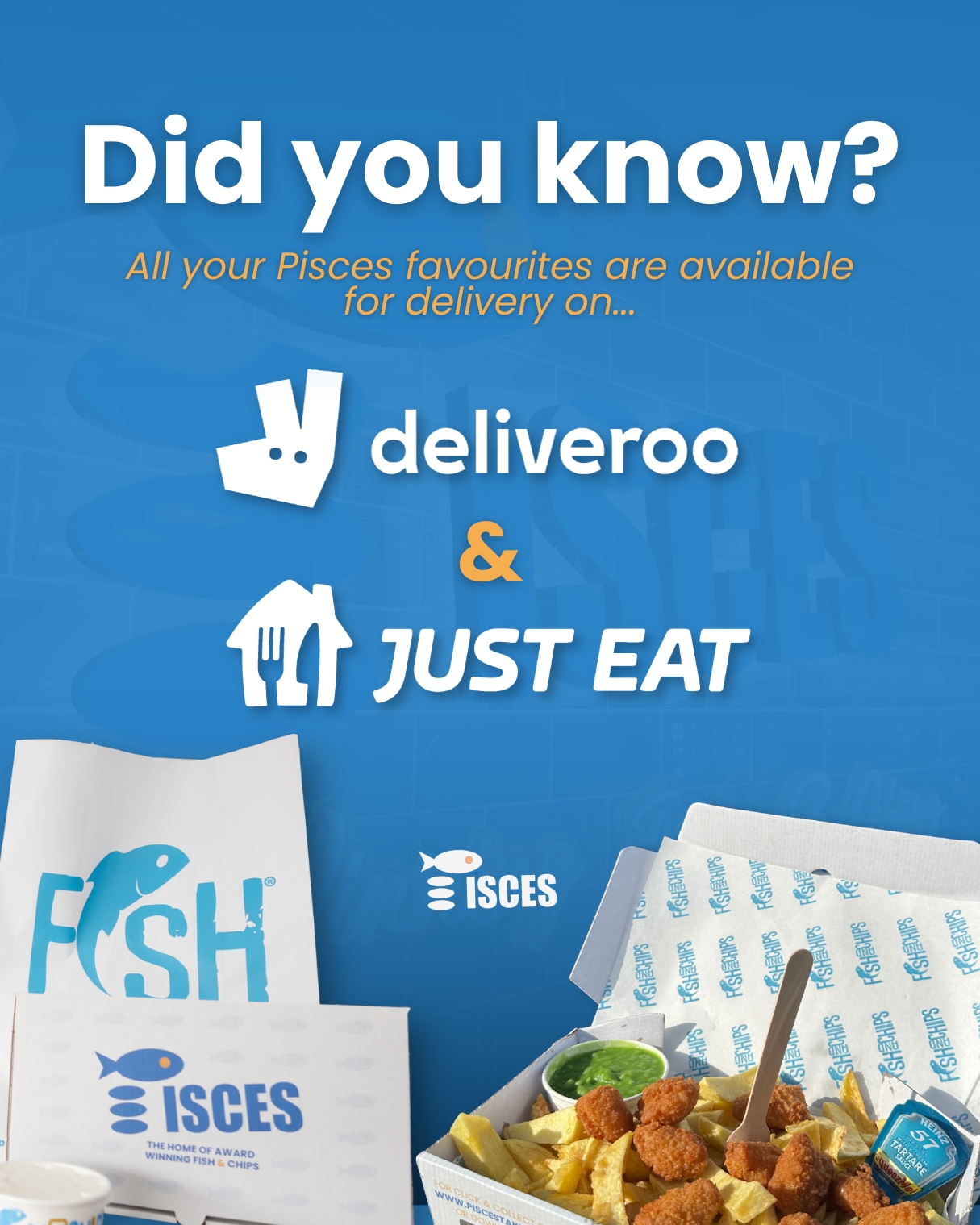 We are on Just Eat & Deliveroo! It has never been easier to get your favourite chippy delivered to you! π
#wirral #chippy #delivery #fishandchips #piscestakeaway