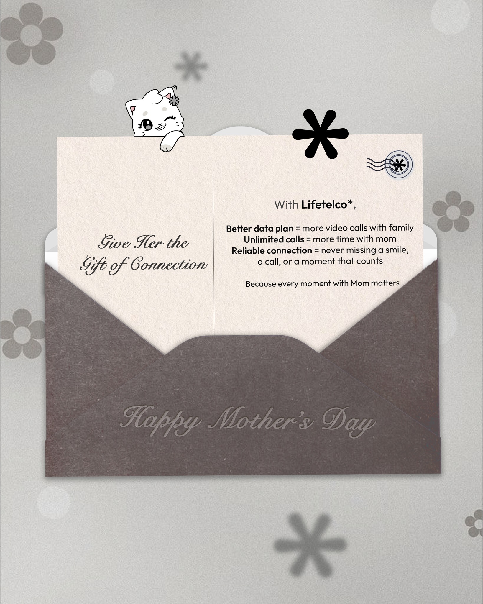 This Mother’s Day, celebrate the woman who’s always been just a call away 💐
At Lifetelco*, we know that every “I’m fine” text and every late-night call carries love, care, and connection. Today is a reminder to give it back — with a call, a message, or simply your time ❤️
Because no matter how far we are, Mom is always our closest connection.
Happy Mother’s Day to all the mamas out there, from Lifetelco* 🌷✨
#lifetelco #genalpha #genz #livelifetelco #telcomalaysia #datamalaysia #simcard #data
