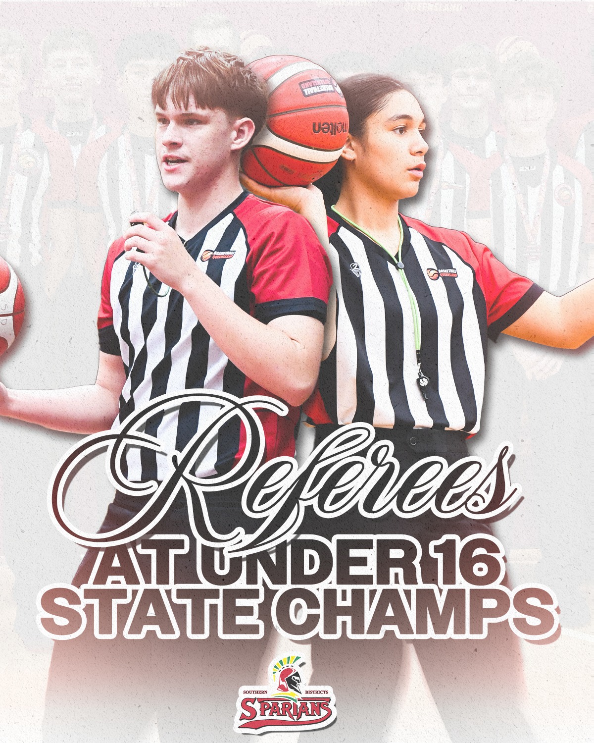 𝗦𝗣𝗔𝗥𝗧𝗔𝗡𝗦 𝗥𝗘𝗙𝗘𝗥𝗘𝗘𝗦 𝗔𝗧 𝗨𝗡𝗗𝗘𝗥 𝟭𝟲 𝗦𝗧𝗔𝗧𝗘 𝗖𝗛𝗔𝗠𝗣𝗜𝗢𝗡𝗦𝗛𝗜𝗣𝗦
Southern Districts is proud to share all of our referees who recently officiated at the Under 16 State Championships!
We had a total of 🔟 officials attend the U16 Boys State Champs, and 7️⃣ officials attend the U16 Girls State Champs 💪🏻
Special shout out to Lachlan Prior, who received the Golden Whistle Award at the Boys SC, Adam Smithers who received the Most Improved Award at the Girls GC, and Oliver Davis who was appointed to officiate the Girls Division 1 Gold Medal match!
Congratulations to all of our referees on a massive and very successful Under 16 season!
#DarksideFamily