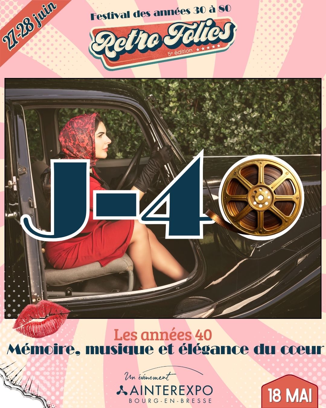 🎉 Retro Folies – Voyage au cœur des décennies | J-40
Entre swing entraînant et élégance intemporelle, les années 40 mêlent style militaire, pin-up et énergie des big bands 🎺💃
Thème phare : Swing Party, jazz et grands orchestres & Esprit Vintage US
👉 Look conseillé : robes midi cintrées, rouge à lèvres intense, coiffures Victory Rolls, uniformes rétro.
Rétrospective !
Le cinéma comme échappatoire
Les robes structurées, les tailleurs ajustés et le rouge à lèvres comme symbole de caractère
Des chansons porteuses d’émotion et d’espoir
Les bals, les uniformes, les lettres et les retrouvailles
Aux Retro Folies : l’ambiance sera celle de : la danse swing & du lindy hop, l’esprit guinguette & le bal populaire.
📍 27 et 28 juin 2026 - Ainterexpo, Bourg-en-Bresse
🎫 Réserve ton pass ici > https://bit.ly/RetroFolies26
#RetroFolies #RetroFolies2026 #Ainterexpo #BourgenBresse #VintageUS #Annees40 #Jazz #bal #Swing #EspritVintage