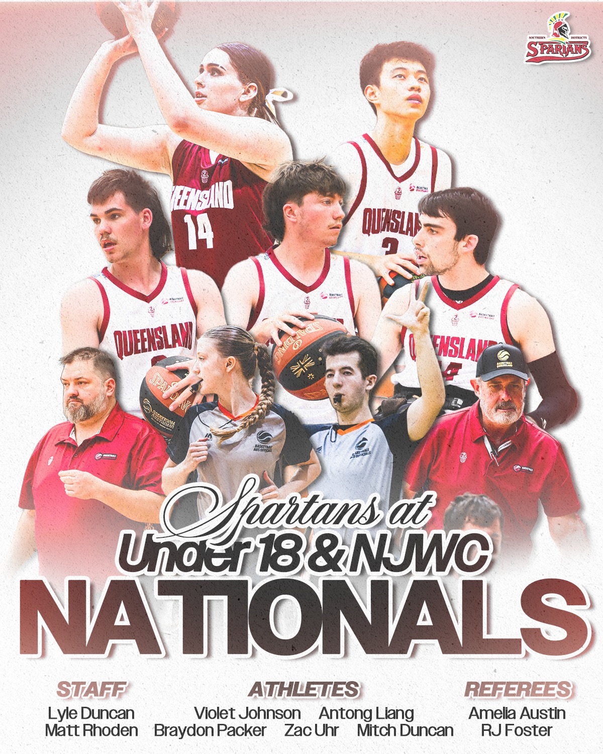 𝗦𝗣𝗔𝗥𝗧𝗔𝗡𝗦 𝗦𝗨𝗖𝗖𝗘𝗦𝗦 𝗔𝗧 𝗨𝗡𝗗𝗘𝗥 𝟭𝟴 & 𝗡𝗝𝗪𝗖 𝗖𝗛𝗔𝗠𝗣𝗜𝗢𝗡𝗦𝗛𝗜𝗣𝗦!
Southern Districts would like to celebrate & share our Darkside Family members who recently competed at the Under 18 & National Junior Wheelchair Championships earlier this month!
ATHLETES -
🌟 Violet Johnson - South Girls - Silver 🥈
🌟 Antong Liang - South Boys - 4th place
🌟 Zac Uhr - QLD Wheelchair - 4th place
🌟 Braydon Packer - QLD Wheelchair - 4th place
🌟 Mitch Duncan - QLD Wheelchair - 4ht place
REFEREES -
🌟 RJ Foster - Under 18's
🌟 Amelie Austin - NJWC
STAFF -
🌟 Lyle Duncan - QLD Wheelchair
🌟 Matt Rhoden - QLD Wheelchair
Such a massive accomplishment to represent your state as an athlete, staff member or official, and we couldn't be more proud of these guys 🖤
Well done everyone!
#DarksideFamily