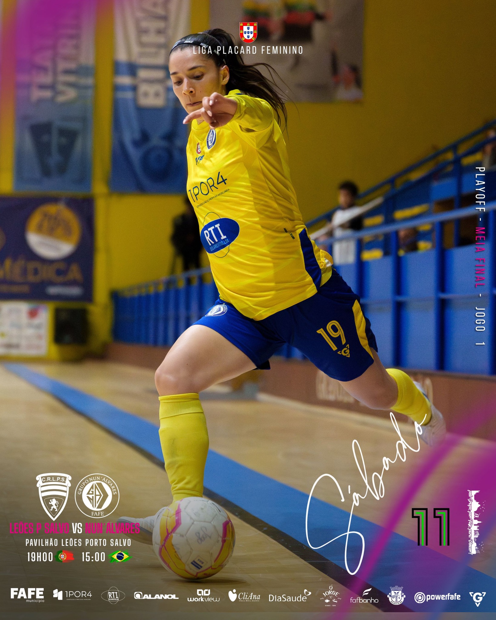 𝙇𝙄𝙂𝘼 𝙋𝙇𝘼𝘾𝘼𝙍𝘿 | PRÓXIMO JOGO
𝙋𝙡𝙖𝙮𝙤𝙛𝙛 | Meia-Final | Jogo 1
📆 2 Maio 🆚 Leões Porto Salvo
🕒 🇵🇹19H00 🇧🇷15H00
📍 Pavilhão Leões Porto Salvo
📺 Canal 11
#peloGRUPOporFAFEparaVENCER