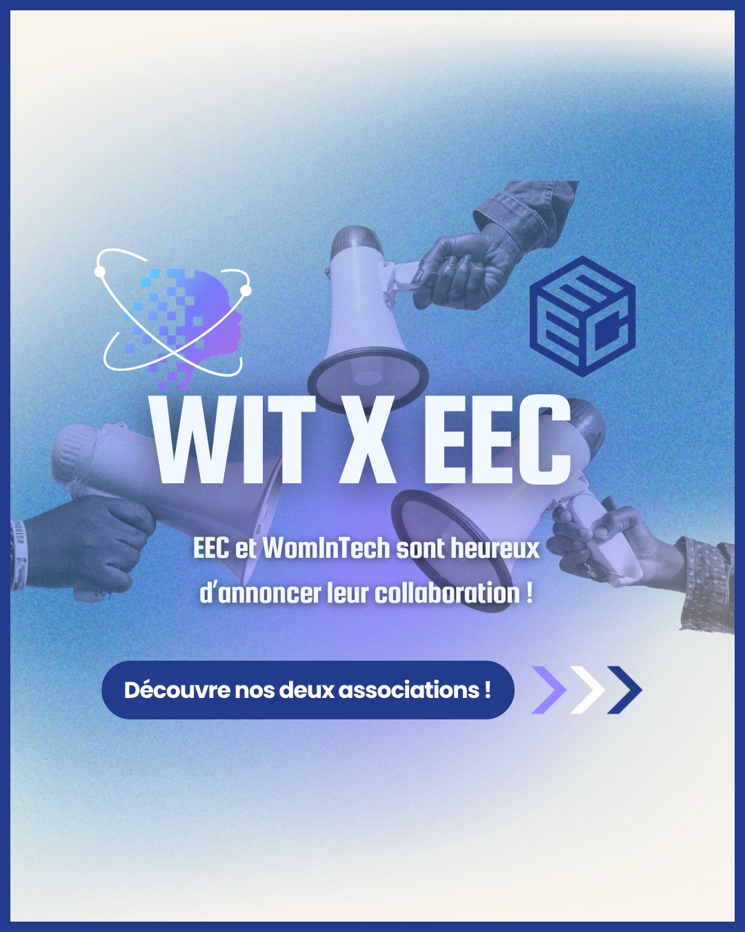 Nous sommes heureux d’annoncer le lancement d’une collaboration entre WominTech et EEC.
Ce partenariat s’inscrit dans une volonté commune de croiser expertise en ingénierie et engagement en faveur de la diversité dans le domaine scientifique et technologiques.
En unissant nos forces, nous souhaitons soutenir les talents, encourager l’innovation et contribuer activement à un milieu plus inclusif.
Nous nous réjouissons des projets à venir et de l’impact que cette collaboration pourra générer. Nous vous invitons à découvrir davantage nos associations et nos actions sur nos comptes Instagram respectifs.
#Engineering #WomenInTech #Innovation #Inclusion