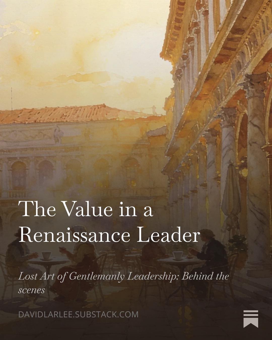 Leadership?
I’m beginning to suspect that word is just a polite way of saying, “We need you to be good at everything now.”
Think, speak, build, discern, adapt… preferably before lunch.
The leaders who seem to be holding things together aren’t masters of a single lane.
They’re more like slightly tired Renaissance Leaders —half strategist, half builder, half janitor… which, yes, is too many halves.
It’s not elegant. It’s not always efficient. It’s definitely not tidy.
But somehow, that breadth is the point.
Because excellence in one lane is impressive.
Excellence that can actually travel… is useful.