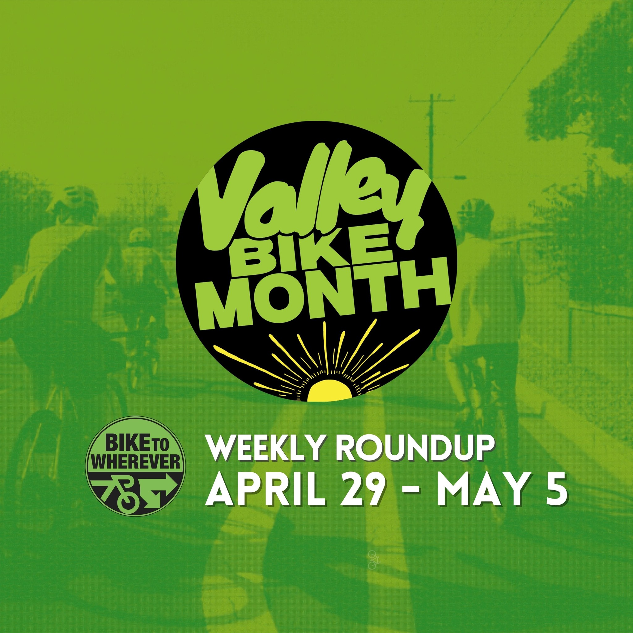 👋🚲 Howdy, cyclists 🚲👋 It's the last week to catch a ride during Valley Bike Month! Here’s your April 29 - May 5 weekly round-up!
Be sure to check each ride’s link on the BTWPHX website for any updates.
Stay safe and hydrated out there!