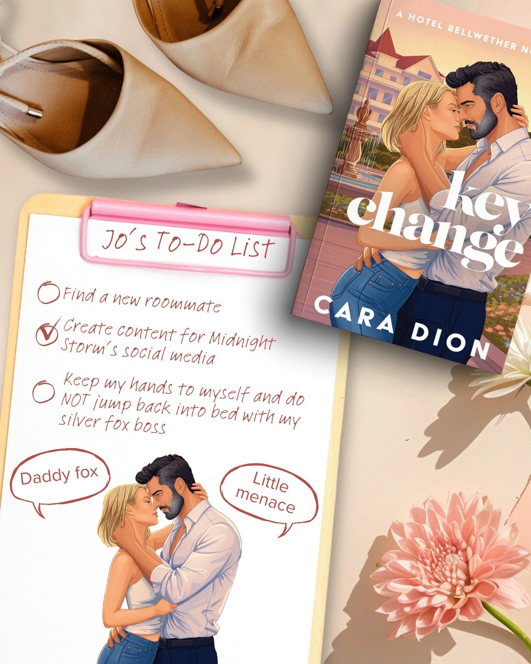 Jo's a busy girl - bars to tend, social media to manage, silver fox single dads to stay away from 🤭
There's still time to sign up for an ARC of Key Change at the link in my bio!