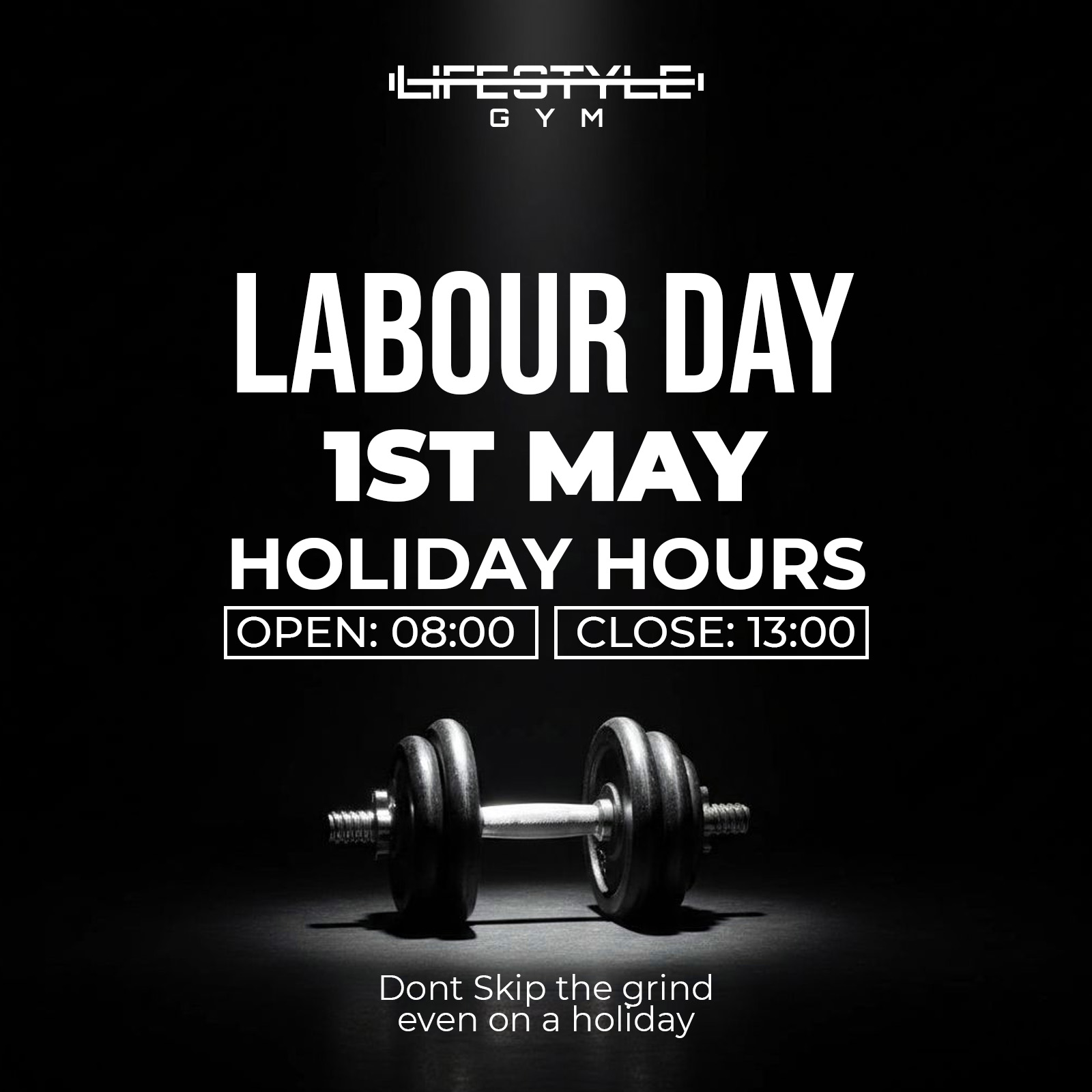 Labour Day hours: 08:00 – 13:00
Get your workout in and keep the momentum going 🔥