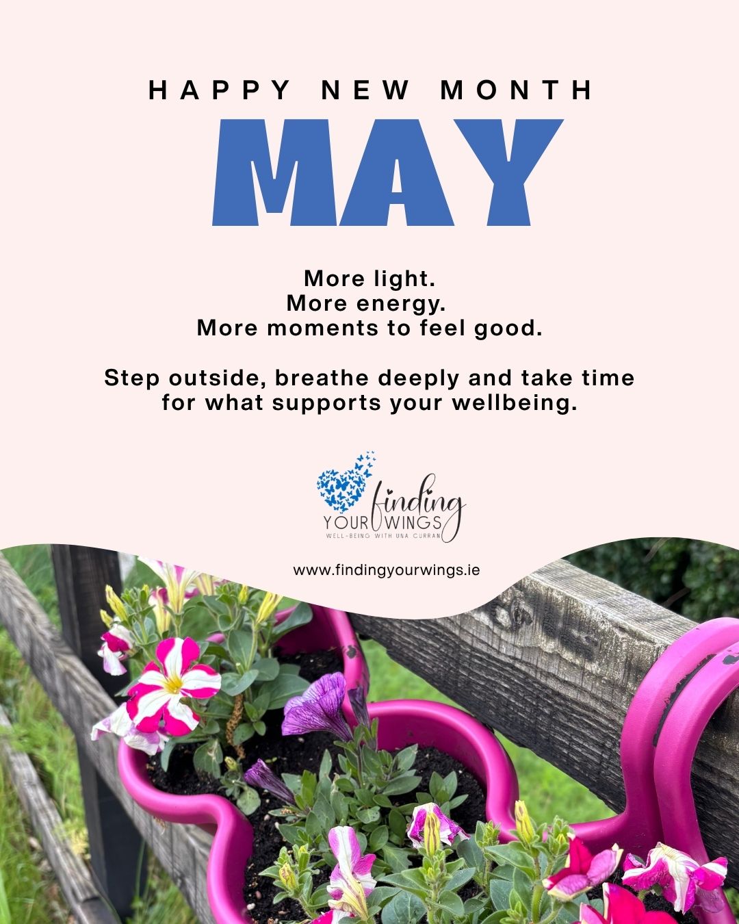 May is here 🌸
More light. More energy.
A gentle reminder to step outside, breathe deeply, and make space for your wellbeing.💚
Even one small moment can shift your whole day.
A breath.
A pause.
A moment of connection.🦋
#findingyourwingswellbeing
#wellbeingforkids
#mindfulmoments
#calmconnection
#outdoorlearning
#learningoutdoors
#natureandwellbeing
#earlyyearsireland
#primaryteachersireland
#sensorylearning
#emotionalwellbeing
#selfregulation
#connectionmatters