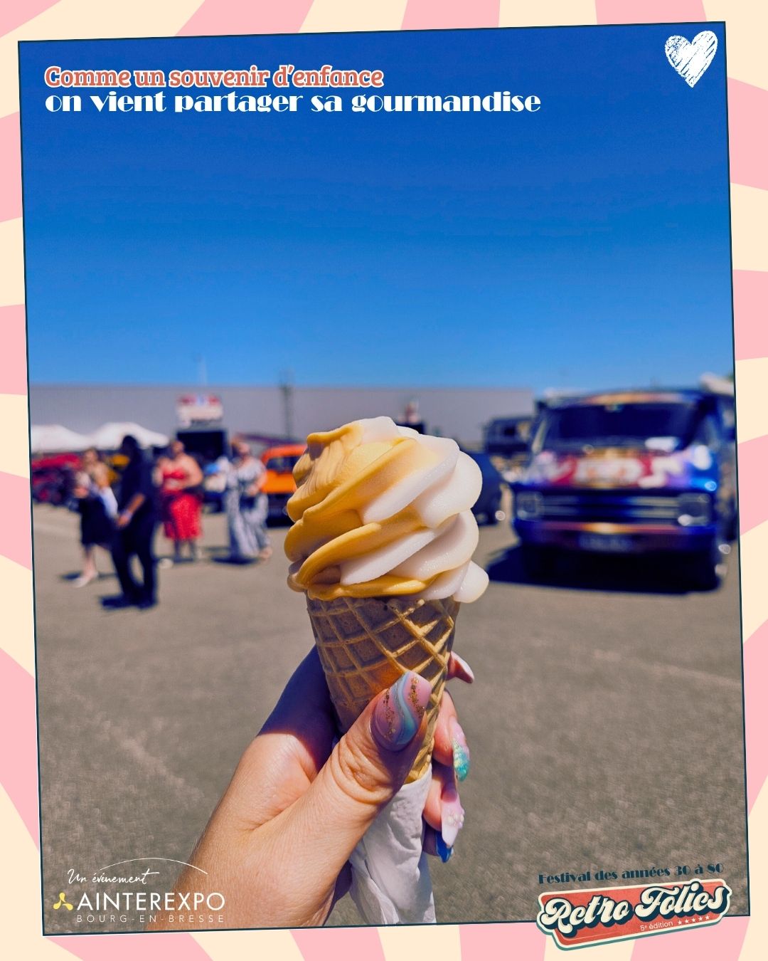 𝑹𝒆𝒕𝒓𝒐 𝑭𝒐𝒍𝒊𝒆𝒔... 𝒄𝒐𝒎𝒎𝒆 𝒗𝒐𝒖𝒔 𝒏𝒆 𝒍’𝒂𝒗𝒆𝒛 (presque) 𝒋𝒂𝒎𝒂𝒊𝒔 𝒗𝒖 !
Vanille onctueuse, fraise d’antan, orange sanguine, chocolat intense…
Ici, pas de chichis — juste le goût du vrai, comme avant 🤍
👉 À déguster en flânant entre deux univers vintage
👉 À savourer au soleil, lunettes rétro sur le nez
👉 À partager… ou pas 😏
📅 27 & 28 juin 2026 |📍AINTEREXPO – Bourg-en-Bresse
Faites partie de l’aventure Retro Folies 2026
🎫 festival-retrofolies.com
#RetroFolies2026 #Ainterexpo #BourgenBresse #Vintage #FestivalRetro #FestivalVintage #SalonVintage #VintageLifeStyle #Retro #SummerTime