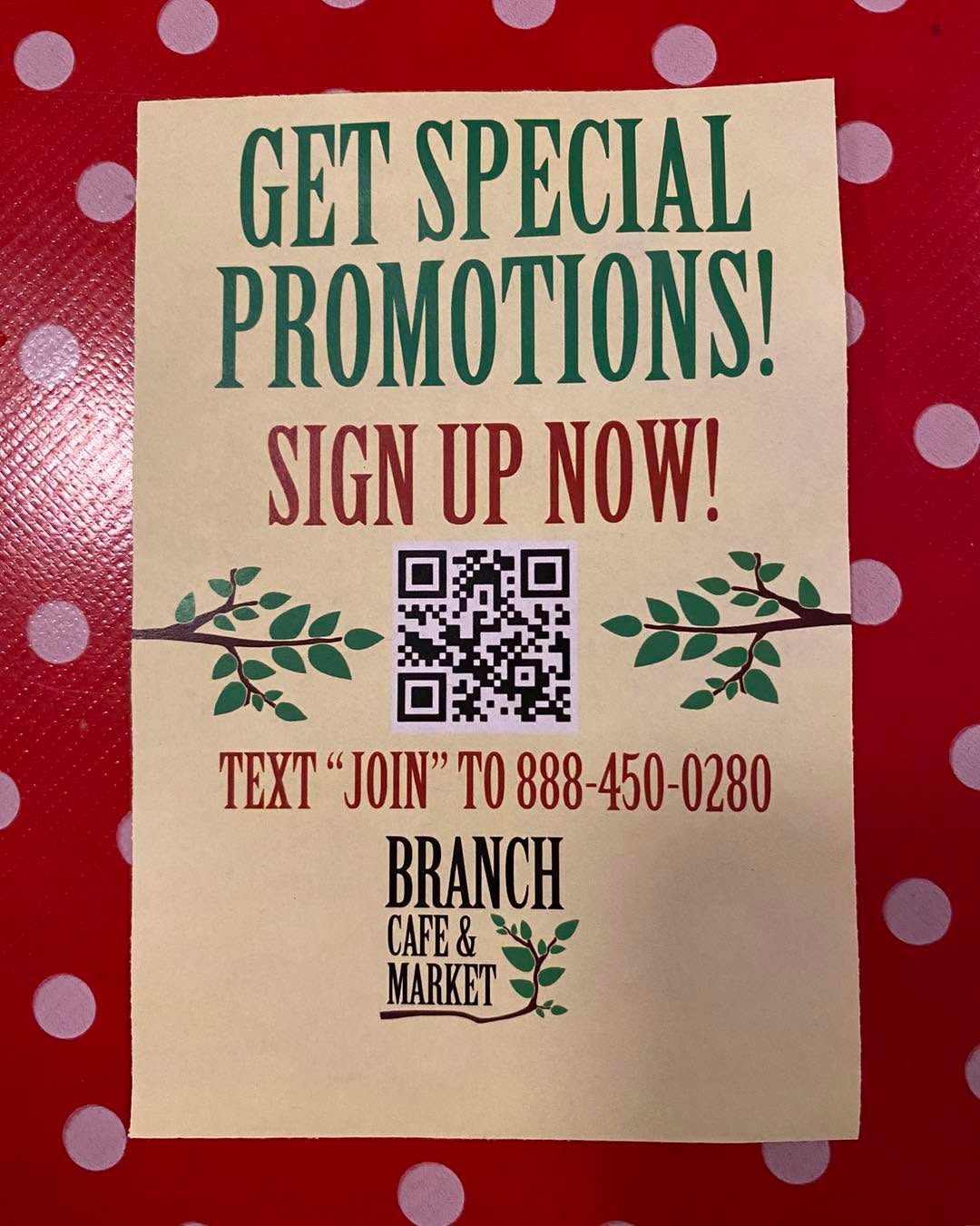 Sign up for our text messages (about 2 per month) to keep up to date on our latest offerings and deals. Text “JOIN” to 888-450-0280 or scan the QR code.
