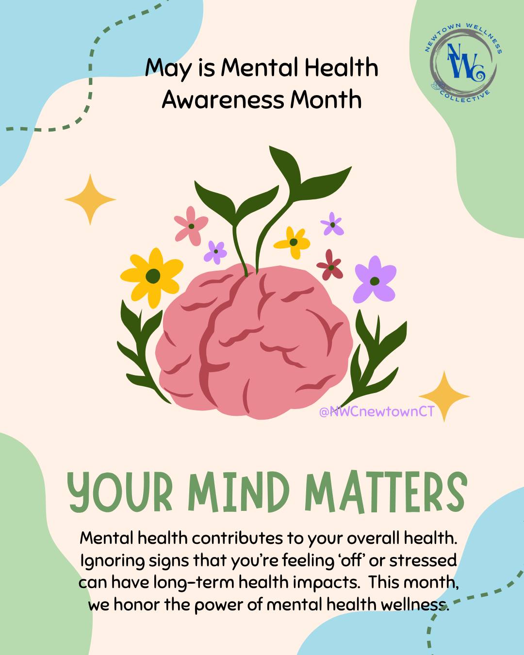 Support your body & MIND! Raise your vibration. Tend to the part that directs the show - your mind!
What is mental health?
- living with depression
- managing life changes
- coping with grief
- relief from anxiety
- tools to navigate overwhelm
- building more positive mindset
- feeling more 'good' days than 'bad' days
- being in community
- feeling supported
- balancing the mind to help the body
NOTHING IS WRONG WITH YOU - walking through life takes all our facets: body, mind, energy, spirit, and tending to them brings overall greater harmony.
#mentalhealthawareness #mindbodyunion #yourmindmatters #celebratementalwellness #findsupport #youareimportantandyoumatter