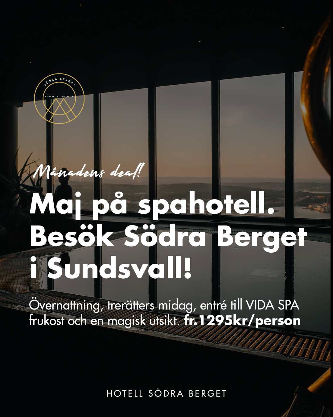 Maj på spahotell, från 1295kr/person. Möt våren på Hotell Södra Berget
Sätt guldkant på veckan med en oförglömlig vistelse hos oss. Slappna av och njut av lyxen med en övernattning i vårt mysiga dubbelrum, en avkopplande dag på VIDA Spa, och en smakfull trerätters middag som kommer att kittla era smaklökar.
🌟 Vår maj-kampanj inkluderar:
🛏️ Hotellövernattning i dubbelrum
🌺 Entré till VIDA Spa
💪 Tillgång till gym
🍽️ Trerätters middag
🍳 Stor frukostbuffé för en energifylld start på dagen
Allt detta för endast 1295kr/person som månadens deal/kampanj 🎉
Gäller måndag - torsdag
Sätt extra färg på våren & vardagen och unna er själva en dag att minnas. Boka redan nu för att säkra er plats och ge er själva något riktigt
Klicka här för att göra er bokning ➡️ https://www.sodraberget.se/kampanj
Skynda er att boka - erbjudandet gäller till och med 31 maj