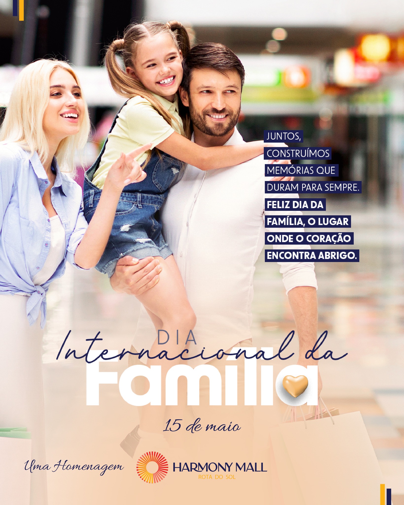 Hoje é dia de celebrar quem caminha ao nosso lado em todos os momentos. E nada melhor do que aproveitar essa data em um lugar pensado para reunir, acolher e criar memórias especiais.
No Harmony Mall, cada espaço é um convite para viver bons momentos em família, com conforto, praticidade e experiências para todas as idades.
Traga quem você ama e aproveite o dia juntos no Harmony Mall!
15 de maio – Dia Internacional da Família 👨👩👧👦💙
#HarmonyMall #RotaDoSol #Caucaia #Harmony #HarmonyEmpreendimentos #MallemCaucaia #CaucaiaCity #Cumbuco #BarradoCeará #Pecém #VemproHarmonyMall #LitoralCearense #CaucaiaOrdinária #DiadaFamília