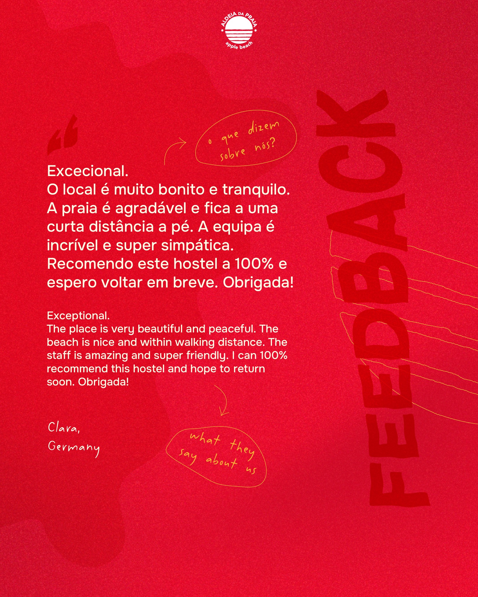 🇬🇧 Aldeia is our “happy place.”
It’s not us saying it, it’s you.
And that means more than any campaign. Thank you for coming back.
🇵🇹 A Aldeia é o nosso 'happy place'.
Não somos nós que o dizemos, são vocês.
E isso vale mais do que qualquer campanha. Obrigado por voltarem
#aldeiadapraia #guestreviews #testemunho #sintra #ecoresort #happyplace #sintralovers