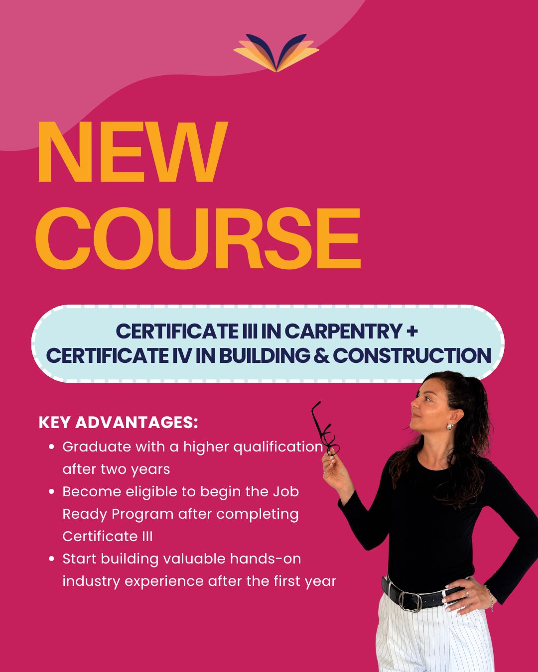 🔨 Build your future in Australia with our 2-year Carpentry Pathway
Study:
✔️ CERTIFICATE III IN CARPENTRY
✔️ CERTIFICATE IV IN BUILDING AND CONSTRUCTION
Why this package is a smart choice?
✅ Finish with a stronger qualification after 2 years
✅ After Certificate III, you may already be able to start the Job Ready Program
✅ Gain work experience after the first year
✅ Improve your chances for future employment opportunities
✅ Practical skills in a high-demand industry
A great pathway for students looking for real skills and career opportunities in Australia 🇦🇺
📩 Message us for fees, intakes and visa information.