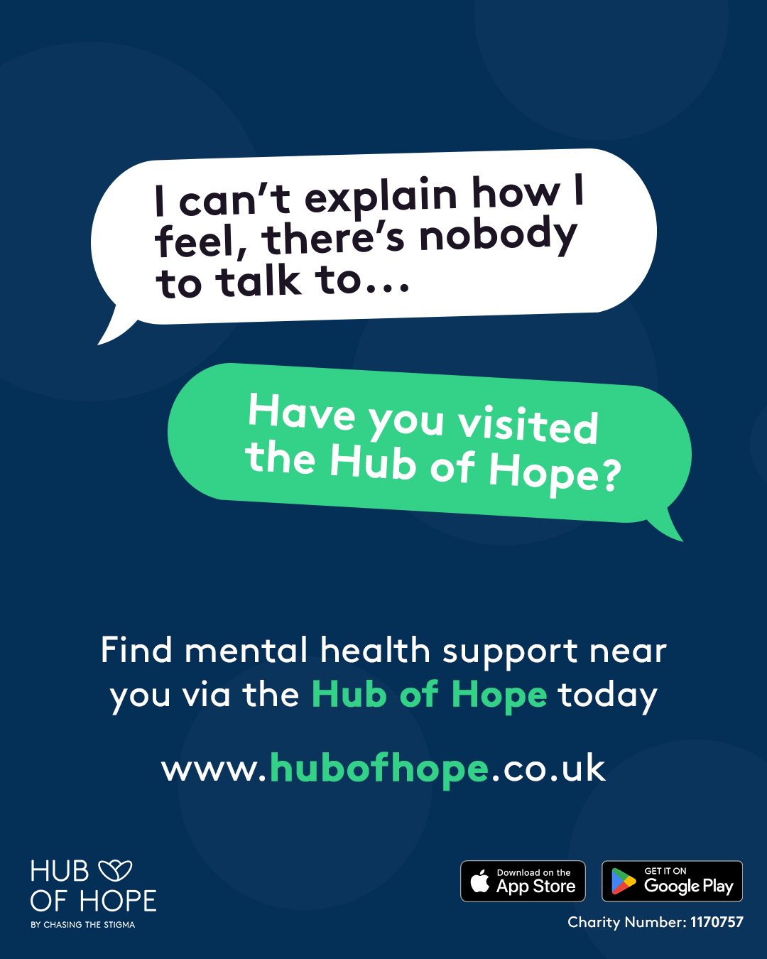 Sometimes, finding the right words can feel impossible 🤷♀️
This Mental Health Awareness Week, we're reminding everyone that taking action can start with reaching out 💚
If you're not sure where to turn, the Hub of Hope can help you find mental health support near you, just pop in your postcode, select the relevant filters and search your results!
Because even small actions can make a big difference.
Visit hubofhope.co.uk or download the free app today 📱
#MentalHealthAwarenessWeek #TakeAction #HubOfHope #MentalHealthSupport