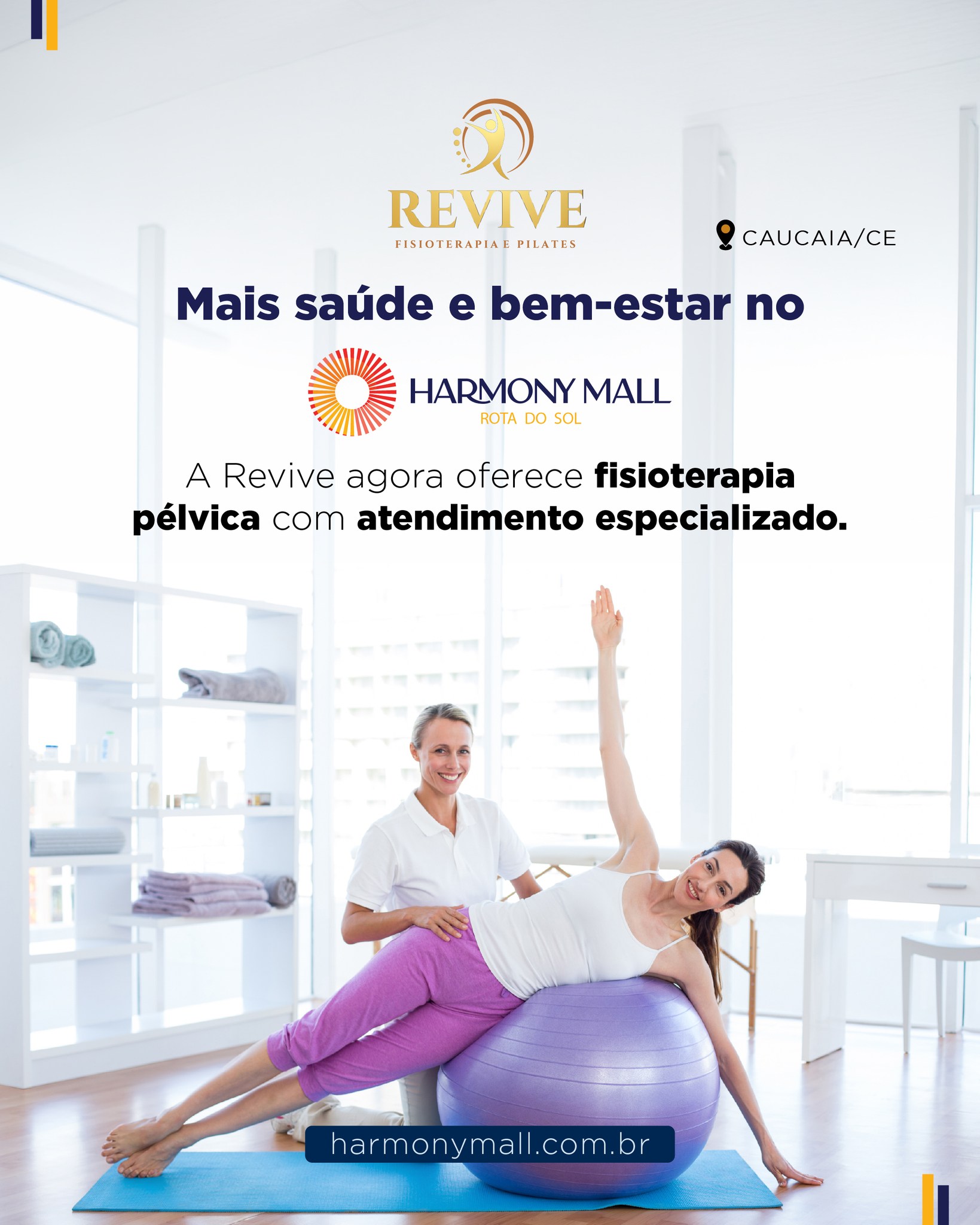 A Revive amplia seus serviços e agora conta com fisioterapia pélvica, um cuidado especializado que contribui para a qualidade de vida, fortalecimento muscular e prevenção de disfunções.
Com atendimento humanizado e profissional, o espaço oferece suporte essencial para diferentes fases da vida, promovendo mais conforto, saúde e equilíbrio no dia a dia.
Agende seu atendimento na Revive do Harmony Mall e cuide de você com quem entende do assunto!
#HarmonyMall #RotaDoSol #Caucaia #Harmony #HarmonyEmpreendimentos #MallemCaucaia #CaucaiaCity #Cumbuco #BarradoCeará #Pecém #VemproHarmonyMall #LitoralCearense #CaucaiaOrdinária #Revive