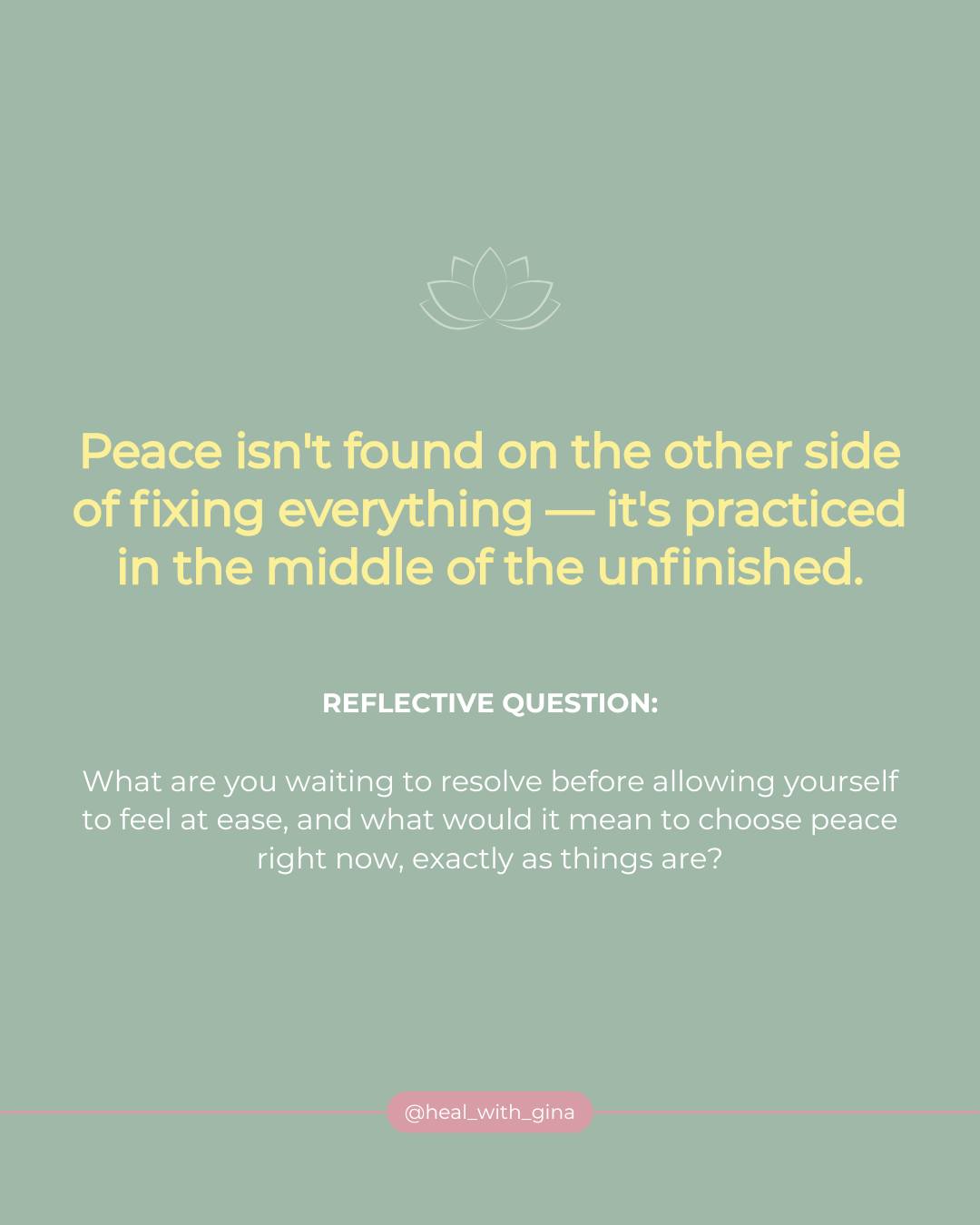 What if the exhale came first?
Not after the to-do list is done.
Not after the healing is complete.
Not after every answer arrives.
What if calm isn’t something you earn…
but something you return to?
There is a version of peace available in this moment—
in the laundry undone,
in the uncertain season,
in the unanswered questions.
Breathe here.
Softness can exist in the middle of it all. 🤍
#innerpeace #mindfulliving #nervoussystemhealing
#somatichealing #beherenow #slowliving
#restisproductive #healingjourney #healwithgina