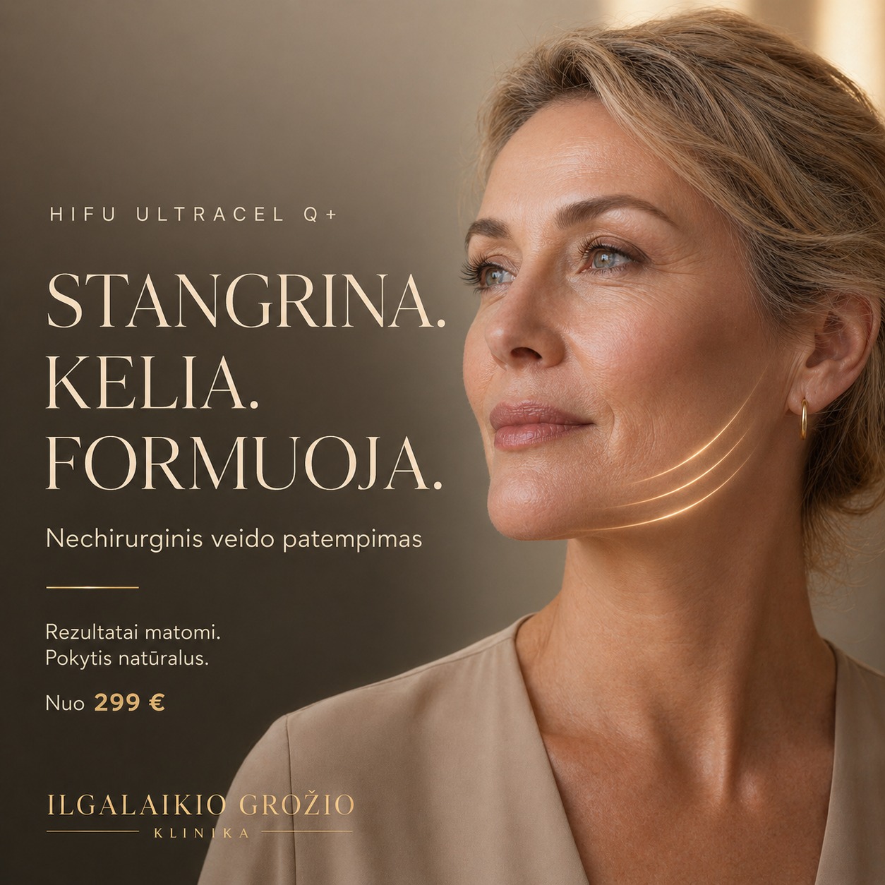 Silpnėjant kolageno struktūrai ir atraminėms jungtims, audiniai palaipsniui leidžiasi, o veido kontūras praranda aiškumą.
HIFU Ultracel Q+ leidžia tiksliai veikti šiuos sluoksnius, aktyvuojant natūralius audinių atsinaujinimo procesus.
Be injekcijų.
Be chirurgijos.
Be dirbtinio efekto.
Procedūros metu inicijuojama kolageno regeneracija, dėl kurios audiniai palaipsniui stiprėja, o veido linijos tampa aiškesnės.
Rezultatas vystosi natūraliai – be staigių ar nenatūralių pokyčių.
✔️ tikslinis poveikis giliems audiniams
✔️ ilgainiui stiprėjantis efektas
✔️ išlaikoma natūrali veido išraiška
Kiekviena procedūra planuojama individualiai, įvertinus veido anatomiją ir audinių būklę.
Daugiau informacijos ir rezultatai:
https://www.ilgalaikiogrozioklinika.lt/hifu-odos-patempimas
📍 Savanorių pr. 139, Kaunas
📞 +370 670 14491
Registracija internetu:
– žinute
– per „Treatwell“ platformą
#hifukaunas
#nechirurginisliftingas
#veidoliftingas
#odosstangrinimas
#aestheticmedicine
#hifutreatment
#ultracelqplus
#kaunas
#ilgalaikiogrozioklinika
