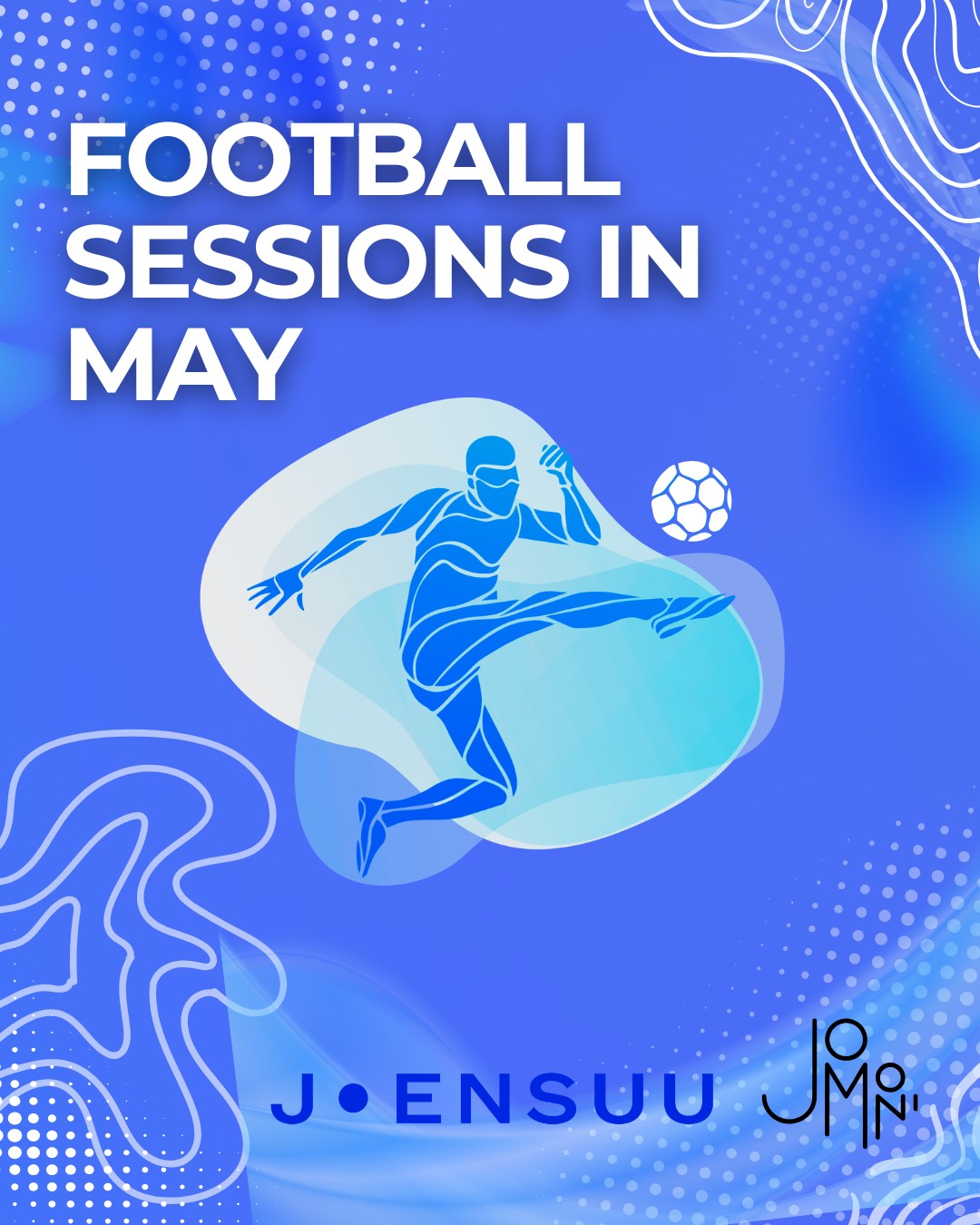 🇬🇧 In English below
JoMoni järjestää viikoittain ilmaisia ulkojalkapallotreenejä toukokuussa! ⚽️
Jalkapalloryhmiä on kaksi: yksi aikuisille (tai yli 16-vuotiaille) ja toinen yläkouluikäisille (13–16-vuotiaille). Tulevien tapaamisten tarkat ajat löydät alta. Harjoitukset pidetään joko Mehtimäen tekonurmella tai Koillispuiston tekonurmella.
Kaikki taitotasot ovat tervetulleita, ja ennakkoilmoittautumista ei vaadita. Joukkueet sekoitetaan ja pidetään hauskaa pelaamalla jalkapalloa yhdessä. Se on myös loistava tilaisuus tavata uusia ihmisiä Joensuussa.
AIKATAULU:
🧑 Aikuiset:
Su 10.5. klo 16.30–18.30 (Koillispuisto)
Su 17.5. klo 19–21 (Mehtimäki)
La 23.5. klo 14–16 (Koillispuisto)
La 30.5. klo 16–18 (Mehtimäki)
👟 13–16-vuotiaat:
Su 10.5. klo 15.30–16.30 (Koillispuisto)
La 23.5. klo 13–14 (Koillispuisto)
La 30.5. klo 15–16 (Mehtimäki)
Jalkapalloryhmällä ei ole ryhmävakuutusta. Pelaajat osallistuvat omalla vastuullaan. ⚠
👤 Ohjaaja: Karl Hancock (EN, FI)
📧 karl.hancock@jomoni.fi
JoMoni organises free, weekly outdoor football sessions on May! ⚽️
There are two groups organised: One for adults (or over 16s), the other for upper-school aged children (13 - 16 year olds). You can find the specific times of the upcoming sessions below. Sessions are held at either Mehtimäki artificial-turf or Koillispuisto artificial-turf.
All skills levels are welcome, and no registration is required. The group just mixes teams up and has fun playing football together. It is also a great opportunity to meet new people in Joensuu.
SCHEDULE:
🧑 Adults:
Sun 10.5. from 16.30–18.30 (Koillispuisto)
Sun 17.5. from 19.00–21.00 (Mehtimäki)
Sat 23.5. from 14.00–16.00 (Koillispuisto)
Sat 30.5. from 16.00–18.00 (Mehtimäki)
👟 13-16 year olds:
Sun 10.5. from 15.30–16.30 (Koillispuisto)
Sat 23.5. from 13.00–14.00 (Koillispuisto)
Sat 30.5. from 15.00–16.00 (Mehtimäki)
The football group doesn’t have collective insurance. Players participate at their own risk. ⚠
👤 Instructor: Karl Hancock (EN, FI)
📧 karl.hancock@jomoni.fi
#jalkapallo #football #jomoni #joensuu #pohjoiskarjala