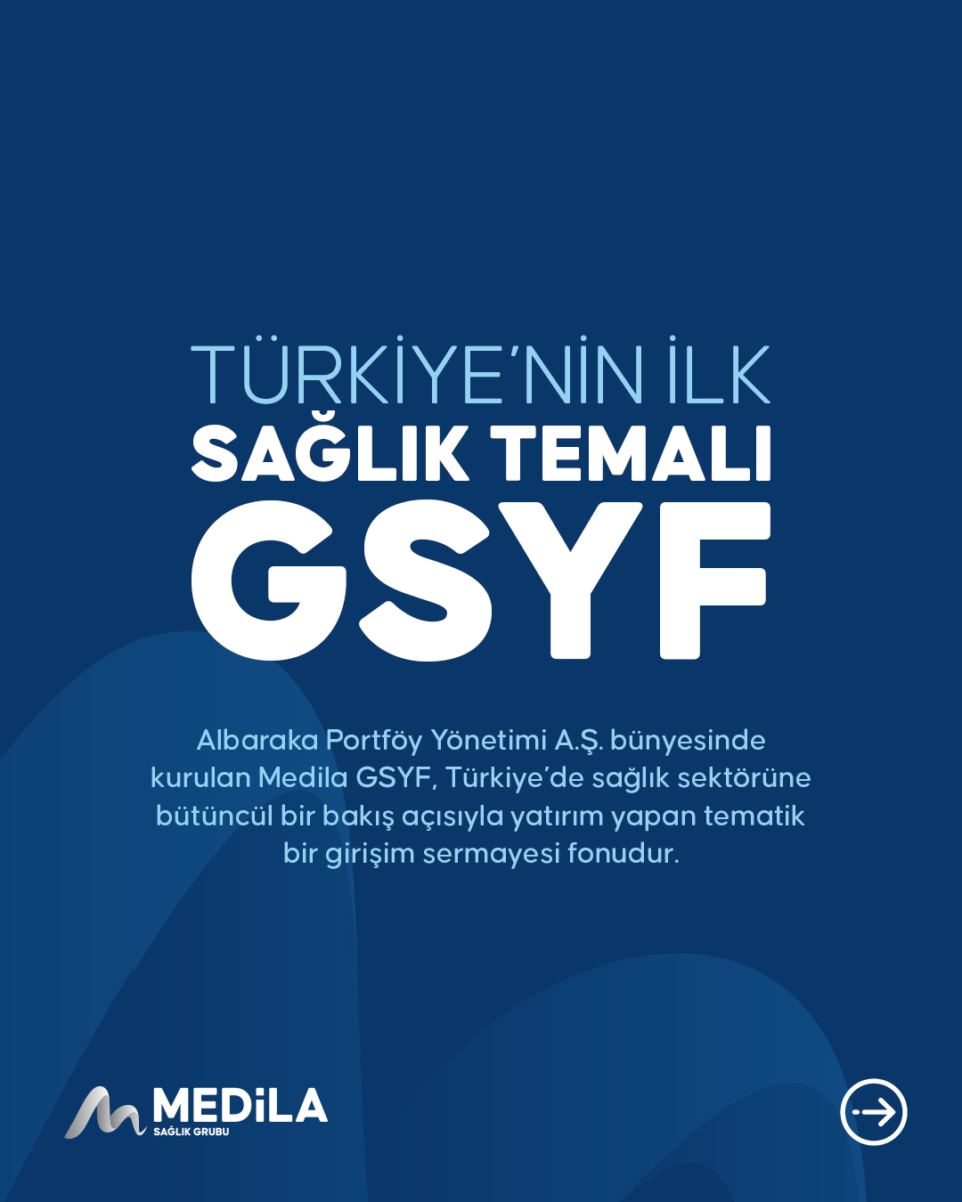 Albaraka Portföy Yönetimi A.Ş. bünyesinde kurulan Medila GSYF, hastane sonrası bakım, yaşlı bakım ve rehabilitasyon gibi hızla büyüyen alanlara odaklanan tematik bir girişim sermayesi fonudur. Palyatif bakım, evde sağlık, termal wellness ve medikal çözümleri kapsayan entegre yapısıyla Medila; tedavi odaklı klasik sağlık anlayışını tamamlayan, bakım ve yaşam kalitesini merkeze alan bir model sunar. #medilagsyf