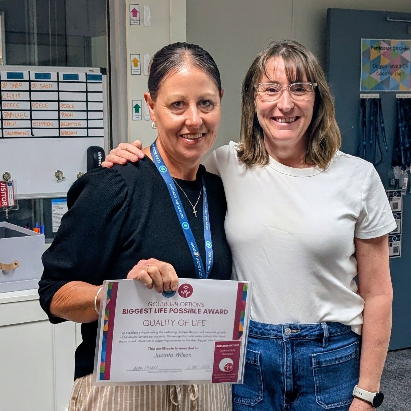 Congratulations to March/April's BLP Award Winners! Another fantastic bunch of GO Support Workers doing excellent work in the pursuit of our participant's Biggest Lives Possible! 🤩🤩🤩✨
1. Jacinta W - Quality of Life
2. Erin M - Quality Practice
3. Garry D - Quality Practice
4. Mel G - Quality Business
#DisabilitySupportServices #DisabilitySupport #BiggestLifePossible #GoulburnOptions