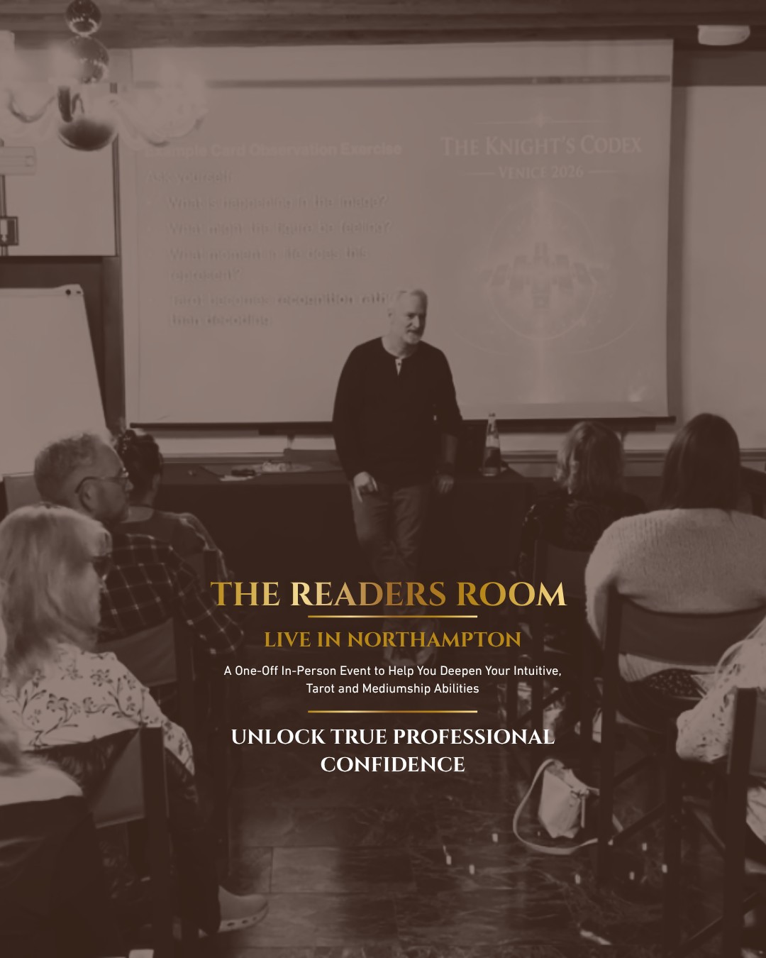Have you booked your ticket for The Readers’ Room yet?
I wanted to create an event that was really accessible.
So I’m hosting this in Northampton.
This is for you, no matter what level of ability you are, to develop your intuitive abilities, confidence and accuracy when working with the Tarot, mediumship, automatic writing and other psychic skills.
I’ll get to meet you in person.
You’ll have the opportunity to meet some fellow students.
These are always fun; it would be great to see you there.
Early bird tickets go off sale on the 14th of May.
#psychicevents #tarotevents #northamptonshire #medumshipevent #richardknightpsychic