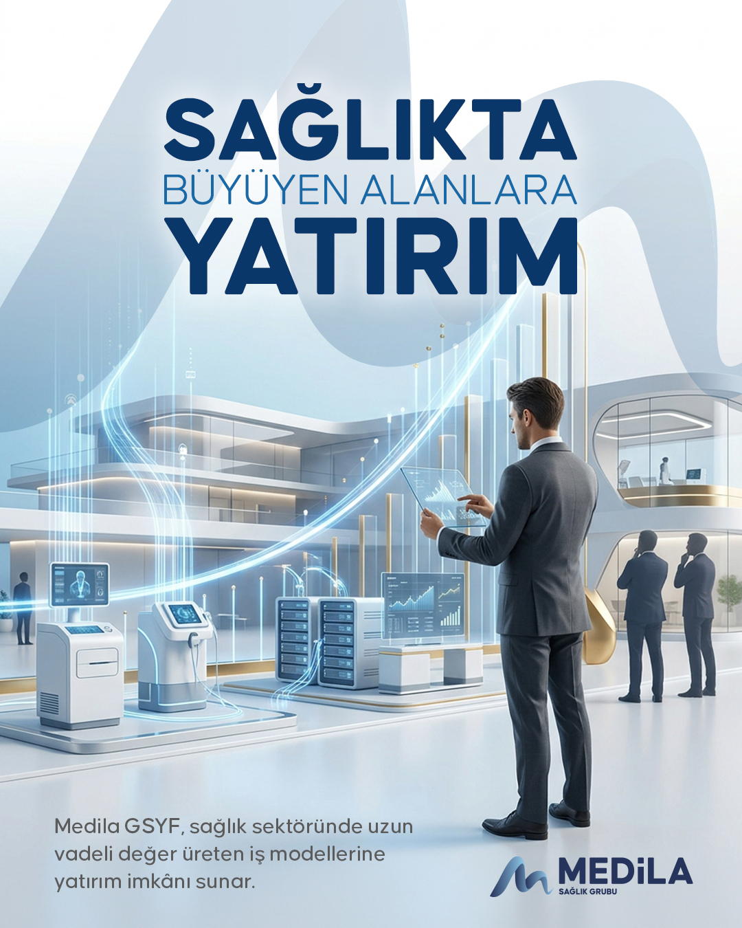 Sağlıkta büyüyen alanlara yatırım. Medila GSYF ile Medila markası altındaki sağlık projelerine ortak olun. #medilagsyf