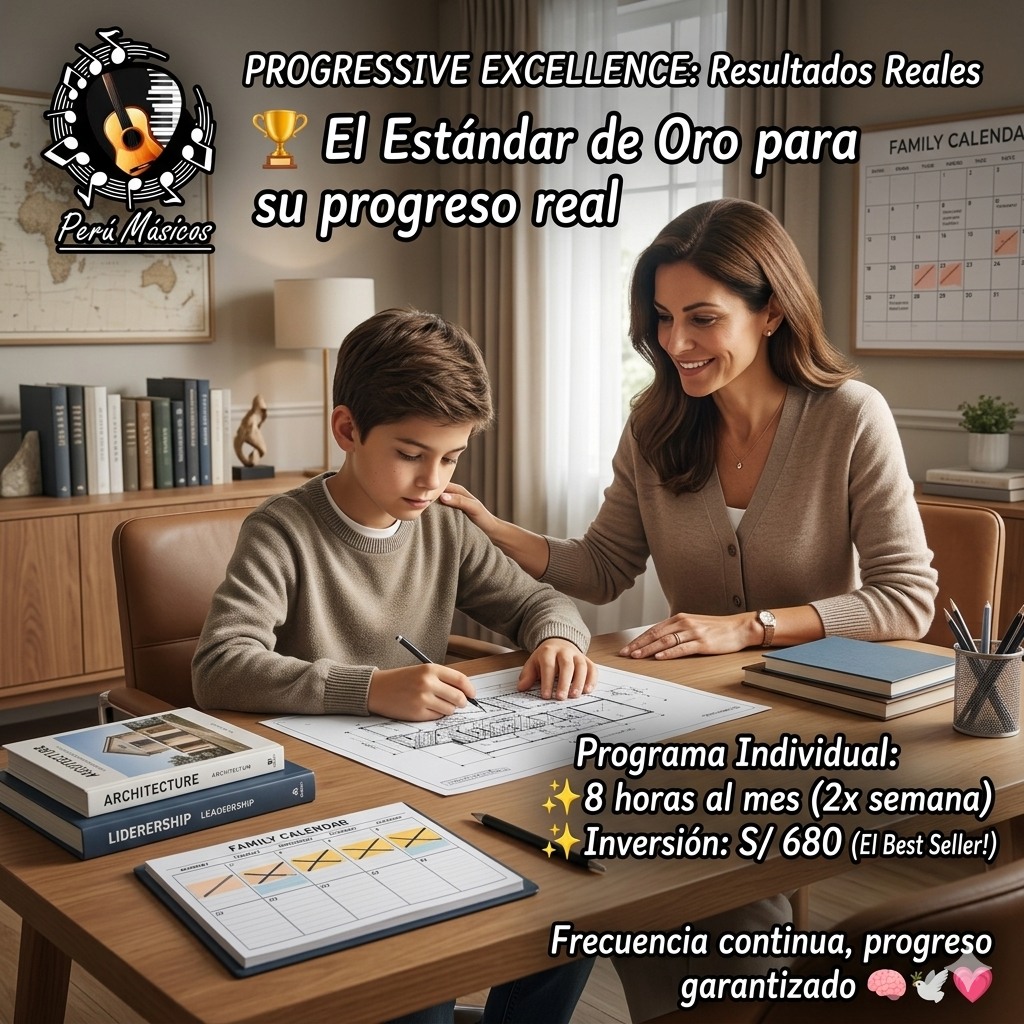 ¿Quieres resultados reales? Dale a tu hijo el "Estándar de Oro" en su formación musical. 🏆
Sabemos que como padre, buscas más que una simple actividad extraescolar; buscas una transformación real. El programa Progressive Excellence de PeruMusicos es nuestra opción más solicitada porque garantiza que el aprendizaje se convierta en una habilidad para toda la vida. 🎹✨
¿Por qué es nuestro Best Seller?
La clave está en la constancia. Al entrenar 2 veces por semana, eliminamos la curva del olvido. Tu hijo no solo repite lecciones, sino que construye técnica, disciplina y confianza de forma acelerada.
Lo que obtienes con Progressive Excellence:
✅ Frecuencia Ganadora: 8 horas al mes (2 sesiones semanales) para un progreso sin pausas.
✅ Resultados Visibles: La metodología ideal para ver avances reales en tiempo récord.
✅ Inversión Inteligente: Accedes a una tarifa preferencial por hora, optimizando tu inversión en el futuro de tu pequeño.
Es la opción lógica para quienes han decidido que el talento de sus hijos merece el mejor camino hacia la excelencia.
📍 Clases a domicilio en Lima | 💻 Online para todo el mundo.
"En este nivel, no pagas por horas de instrucción, sino por un sistema diseñado para que tu hijo desarrolle disciplina y sensibilidad artística desde casa."
💬 ¡Lleva su talento al siguiente nivel! Escribe la palabra "PROGRESO" al DM o al WhatsApp y asegura su vacante en nuestro programa estrella. 🚀
www.perumusicos.com
Reserva tus clases al Whatsapp https://wa.me/51922168421 y https://wa.me/51984150584 ¡Esperamos verte pronto!
#PeruMusicos #ProgressiveExcellence #TalentoReal #ClasesDeMusica #PianoADomicilio #DisciplinaInfantil #ExitoEscolar #MusicaLima #MetodologiaPNL #BestSellerEducativo #HijosEmprendedores #ArteYDisciplina #ClasesOnline