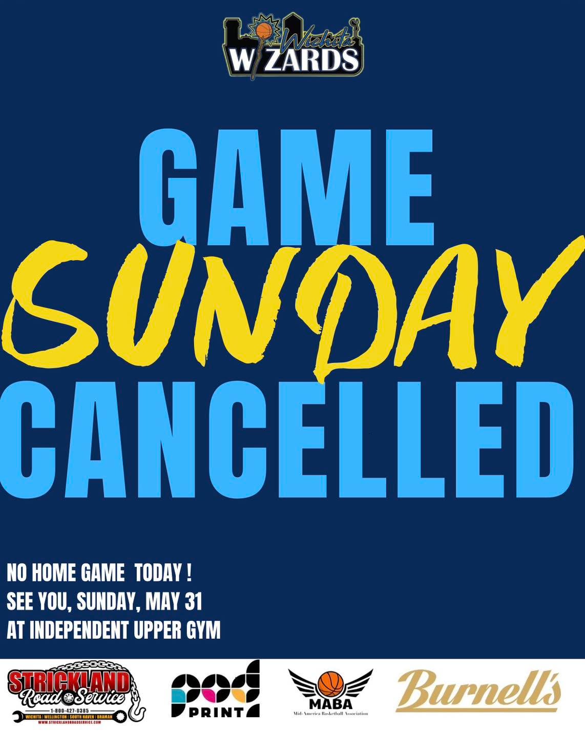 GAME ALERT - Our opponent will not be coming to the ICT today. Please remember the game has been cancelled.
Wichita Wizards Professional Basketball
🏀🏀🏀www.wichitawizards.com🏀🏀🏀
💻DM us to become a sponsor or find out how you can organize your organization's night out at a game!
🏀 See you at the game!
#WichitaWizards #ICTBasketball #okc #WichitaEvents #wizardsgame