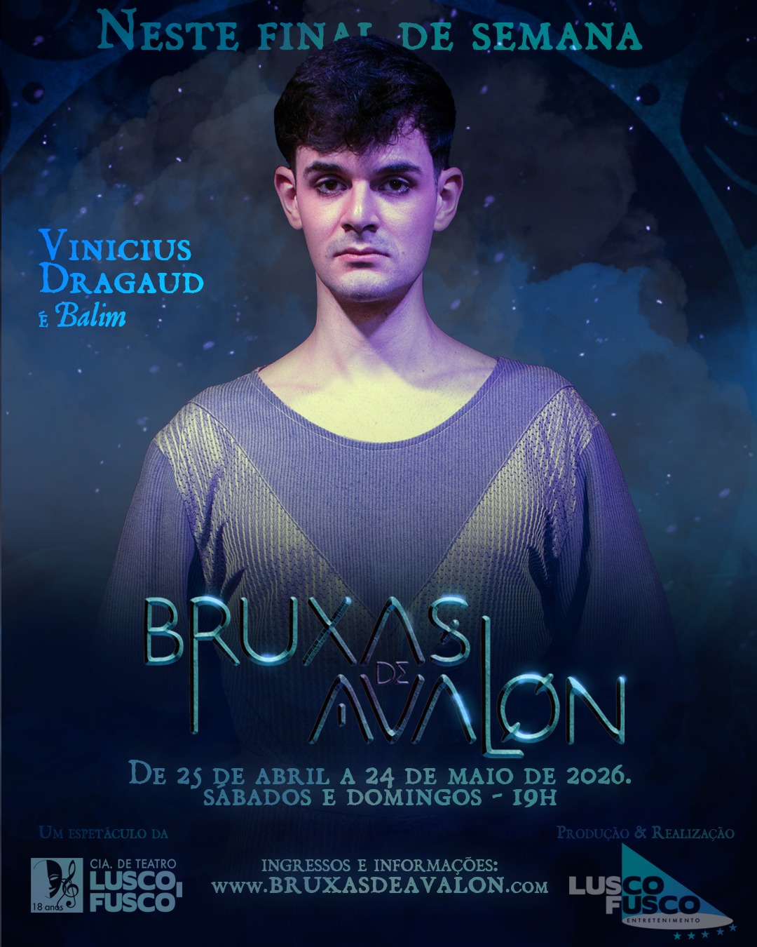 🚨 NESTE FINAL DE SEMANA
Vinicius Dragaud é Balim
👉 Elenco alternante
👉 Cada sessão é única
✨ Nem todo combate acontece da mesma forma duas vezes.
🎟️ SESSÕES LIMITADAS
Garanta seu ingresso: www.bruxasdeavalon.com (link na bio)
#BruxasDeAvalon #Avalon #Teatro #ReiArthur #AltaFantasia