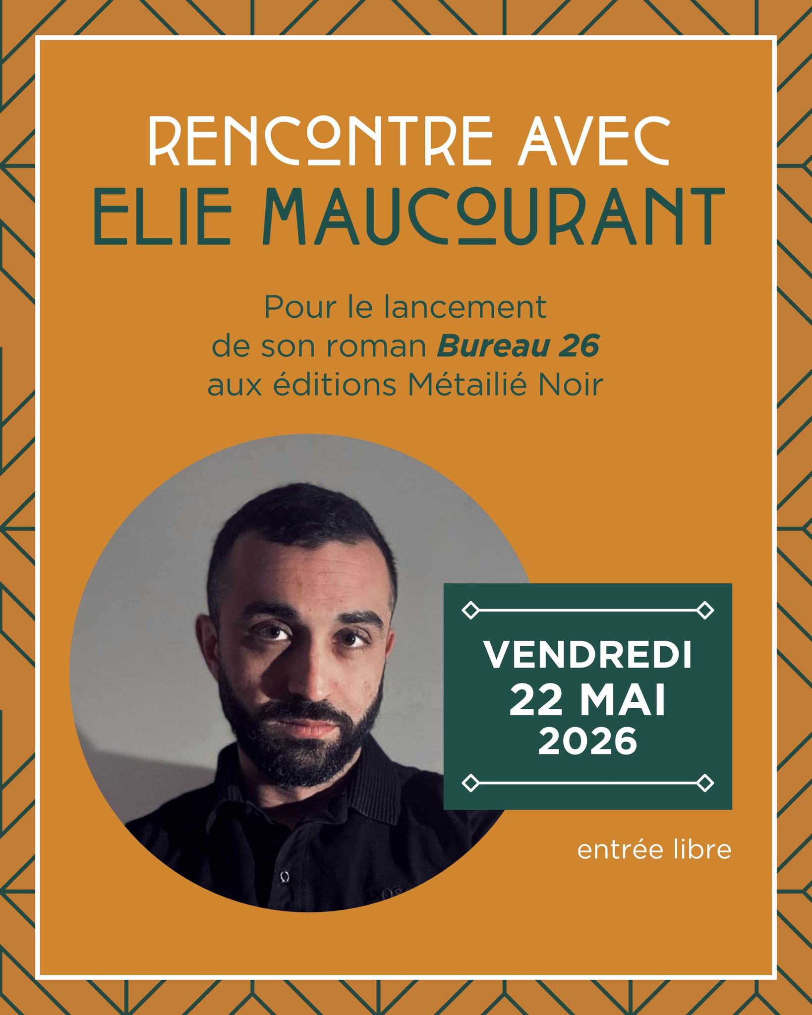Nous avons le grand plaisir d'accueillir pour une soirée de lancement, l'auteur villeurbannais @elie_maucourant pour son polar "Bureau 26" publié chez @editionsmetailie !!
Un moment d'échange convivial pour fêter un bel évènement !
Venez nombreux ! Lien 🔗 d’inscription dans la bio 🤓
A propos du livre :
Une série d'attentats à travers l'Europe vise des hommes politiques et, de façon surprenante, le pape. Au bureau 26 d'Interpol, c'est la stupeur. Gabriel d'Amore, agent exigeant et polyglotte prodige, est désigné pour rechercher un lien, un dessein commun entre ces crimes afin d'aider les polices locales. Il y discerne une esquisse de marche du monde vers le chaos.
Des ruelles de Beyrouth jusqu'aux clubs berlinois, D'Amore est emporté par sa traque : dans son viseur une IA en mesure d'interpréter et d'anticiper les modes opératoires criminels. Mais dans l'ombre du virtuel ses propres cauchemars se réveillent.
En proie à la violence du monde mais aussi à la sienne, Gabriel se révèle sous de multiples jours : père célibataire attaché à ses filles, homme élégant, amoureux de musique classique, mais aussi enquêteur pugnace et tête brûlée prêt à tout pour faire éclater la vérité.
Un roman troublant qu'on ne lâche pas, au rythme et au suspense remarquables, qui nous tient en haleine jusqu'au bout. #editionsmetailie #EditionsMetailie @annemmetailie
