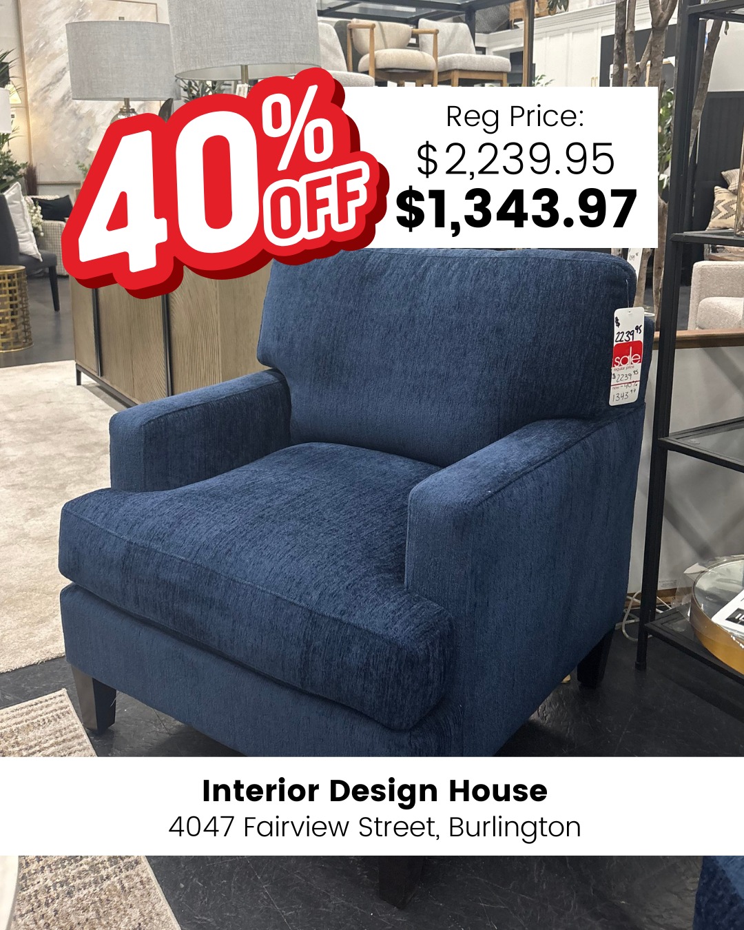 š£ BIG UPHOLSTERY SALE ON NOW! š£
Save up to 70% on select sofas, ottomans, sectionals and armchairs.
š4047 Fairview Street, Burlington
šwww.interiordesignhouse.com