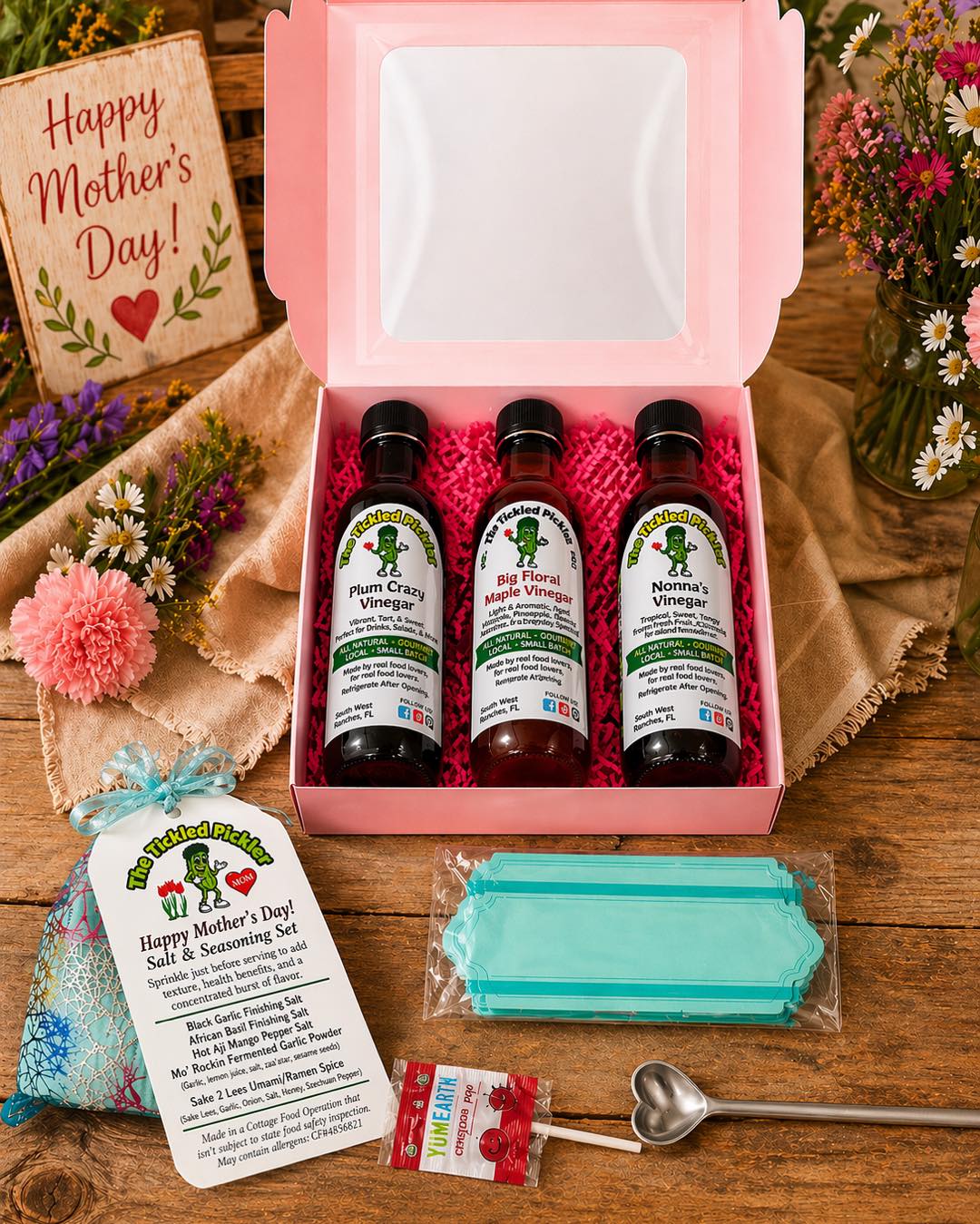 🚨 Last-minute Mother’s Day shoppers — we’ve got you covered! 🚨
Skip the stress and grab something actually unique this year 👇
💐 Mother’s Day Gift Boxes – $25
Choose from:
• 3-pack of our small-batch live vinegars
OR
• 2 vinegars + a seasoning sampler
Perfect for the foodie moms, the health-conscious moms, or the “I already have everything” moms 😏
📍 We’ll be at the Roswell Farmers Market this weekend — come taste everything and grab yours before they’re gone!
#MothersDayGift #ShopLocalGA #RoswellFarmersMarket #TheTickledPickler #LiveVinegar #FoodieGifts #AtlantaMarkets #SmallBatch #FermentedFoods #LastMinuteGift #GiftLocal #SupportSmallBusiness