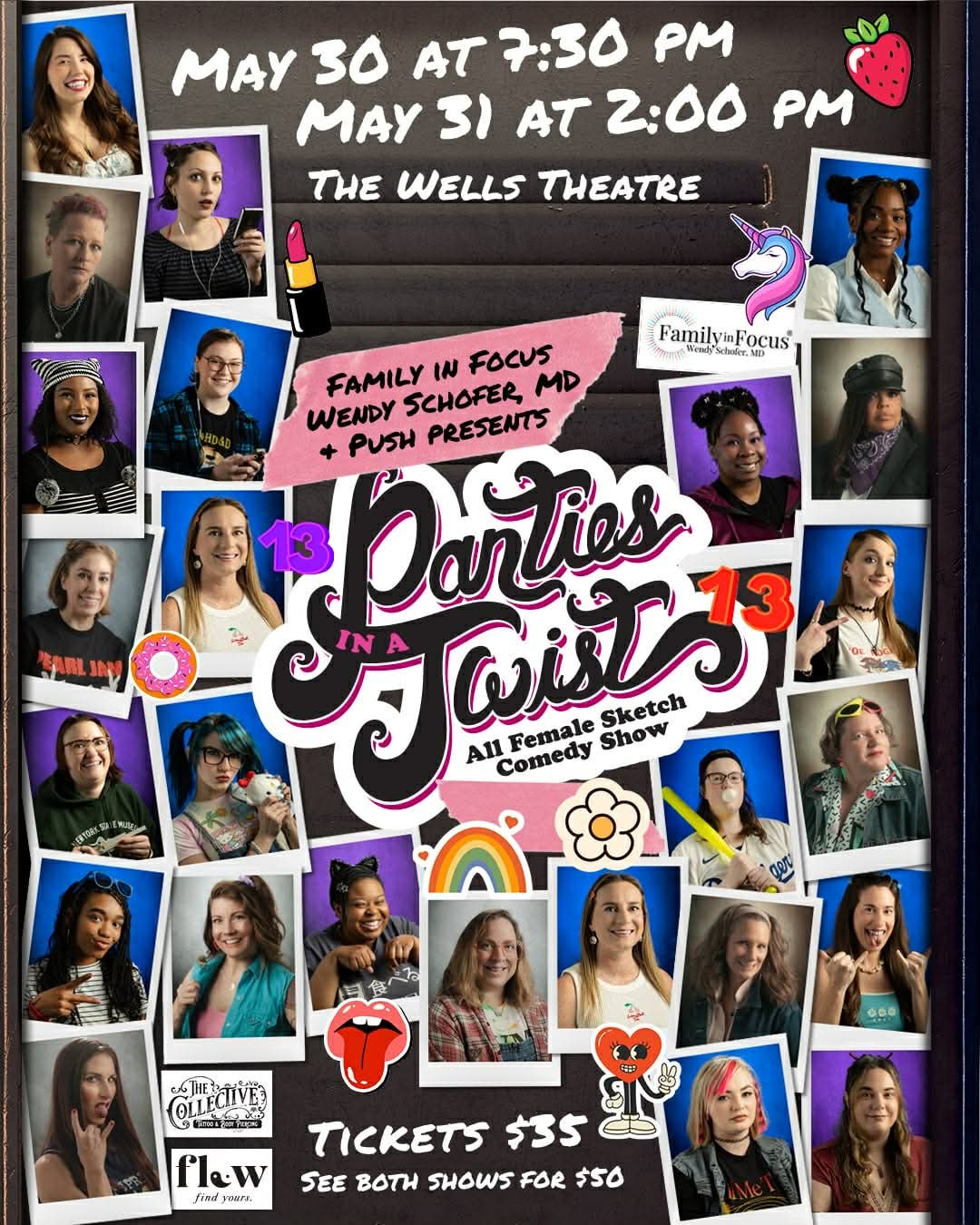 📓Panties in a Twist isn't a small, polite comedy show. It's a full-scale comedy event featuring one of the largest all-women casts in the country!
Written, directed, and starring Hampton Roads’ funniest women, it delivers big, loud, can’t-catch-your-breath laughs. It is for everyone. And it will sell out.
GET YOUR TICKETS NOW
📆 May 30 & 31
📍The Historic Wells Theater
🎟️ At the link in our bio
Panties in a Twist is presented by Dr. Wendy Schofer, MD at Family in Focus
Thank you to our sponsors:
The Collective Tattoo & Body Piercing
FLOW Massage & Bodywork
📸 Donald Campbell
#pushcomedytheater #neonfk #visitnorfolkva #piat13