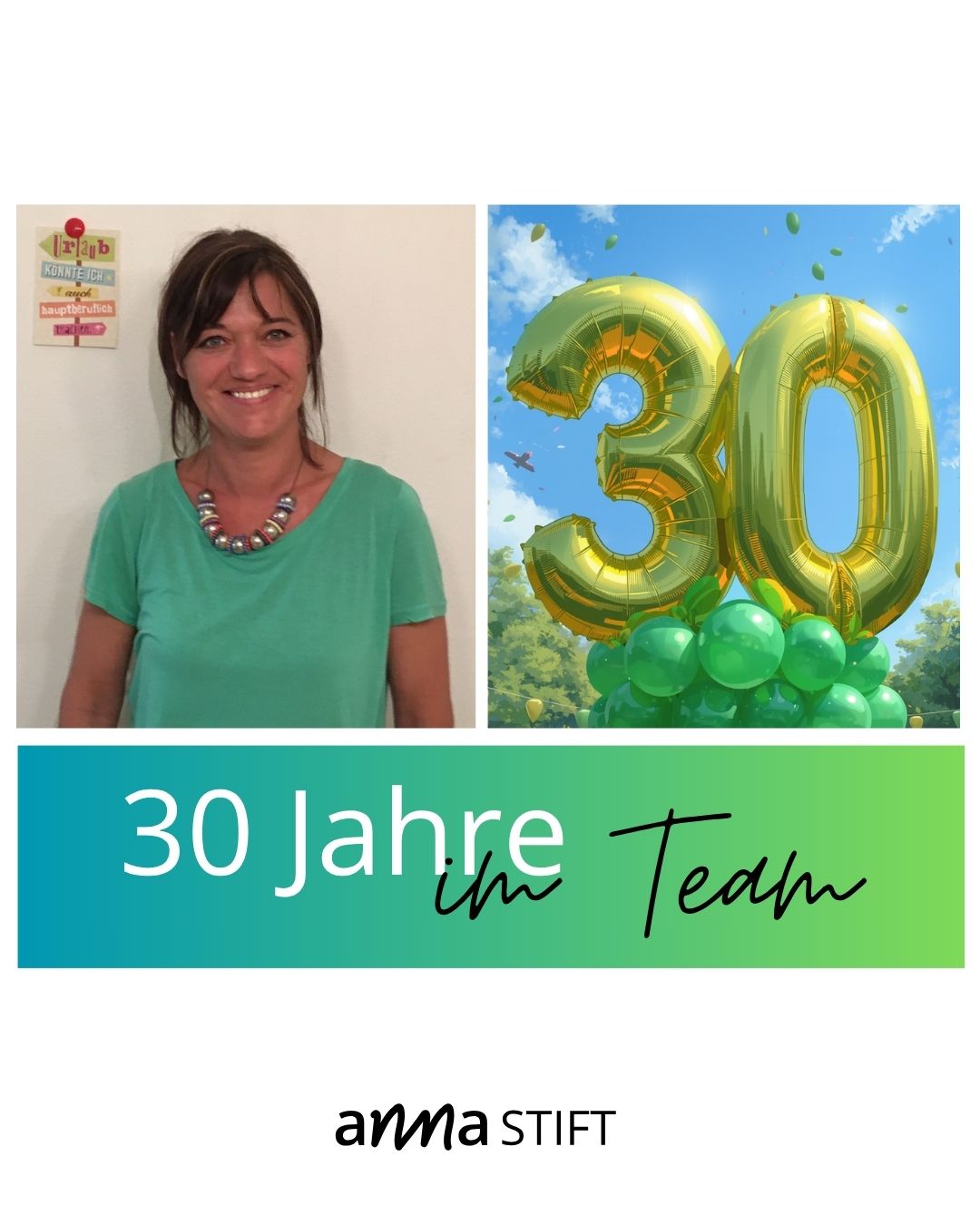 30 Jahre Engagement, Herzblut und Verlässlichkeit – was für ein beeindruckender Weg!
Wir gratulieren unserer Kollegin Daniela ganz herzlich zu ihrem 30-jährigen Dienstjubiläum. Seit drei Jahrzehnten prägt sie unsere Arbeit im Anna-Stift mit großem Einsatz, fachlicher Stärke und einem feinen Gespür für die Bedürfnisse von Kindern und Jugendlichen.
Ob in den stationären Wohngruppen, in der Schulbegleitung, im U-Turn Projekt oder als Teamleitung im offenen Ganztag – ihr Wirken hinterlässt Spuren. Sie hat Angebote mitgestaltet, Beziehungen aufgebaut und junge Menschen auf ihrem Weg begleitet.
Für dieses langjährige Engagement sagen wir von Herzen Danke. Wir freuen uns auf die weitere Zusammenarbeit und viele gemeinsame Schritte in der Zukunft!
#annstift #jubiläum