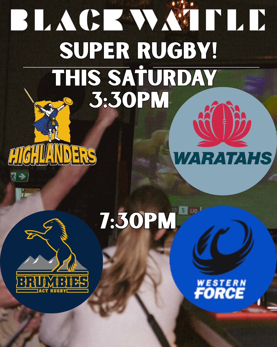This Saturday is all about Super Rugby at Blackwattle! Catch the Highlanders taking on the Waratahs at 3:30 PM, and the Brumbies facing off against the Western Force at 7:30 PM. Come grab a beer and cheer for your team!
#brewery #sydneybrewery #beer #alexandria #breweryalexandria #breweryaustralia #independentbrewer #localbrewery #pub #alexandriapub #sydney #sydnepub #sydneybeer #beer #localbeer #livemusicsydney #livemusic #superrugby #rugbylife #waratahs #brumbies