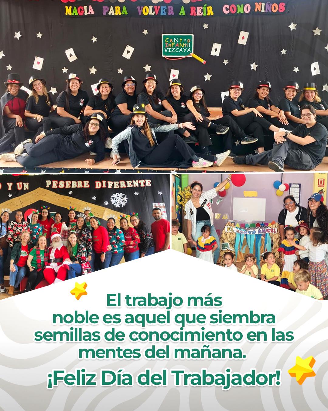 Entendemos que el trabajo no es solo una labor diaria, sino la oportunidad de dejar una huella en el mundo 🌍
Hoy celebramos a todos los hombres y mujeres que, con dedicación, ética y pasión, mueven los engranajes de nuestra sociedad.
Especialmente, queremos rendir homenaje a nuestro increíble equipo ❤️
A las familias que con su esfuerzo diario nos brindan su confianza para educar a sus hijos, y a cada profesional que pone su talento al servicio de los demás.
¡Feliz Día del Trabajador!