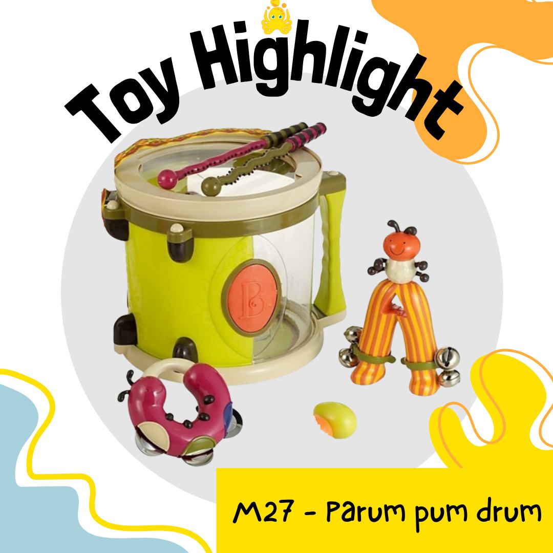 Toy Highlight for today:
M27 - Parum pum drum
https://cockburntoylibrary.setls.com.au/items/156946
This adorable little music set, has bug themed instruments sure to delight your little budding musician. This toy is suitable for ages 3+