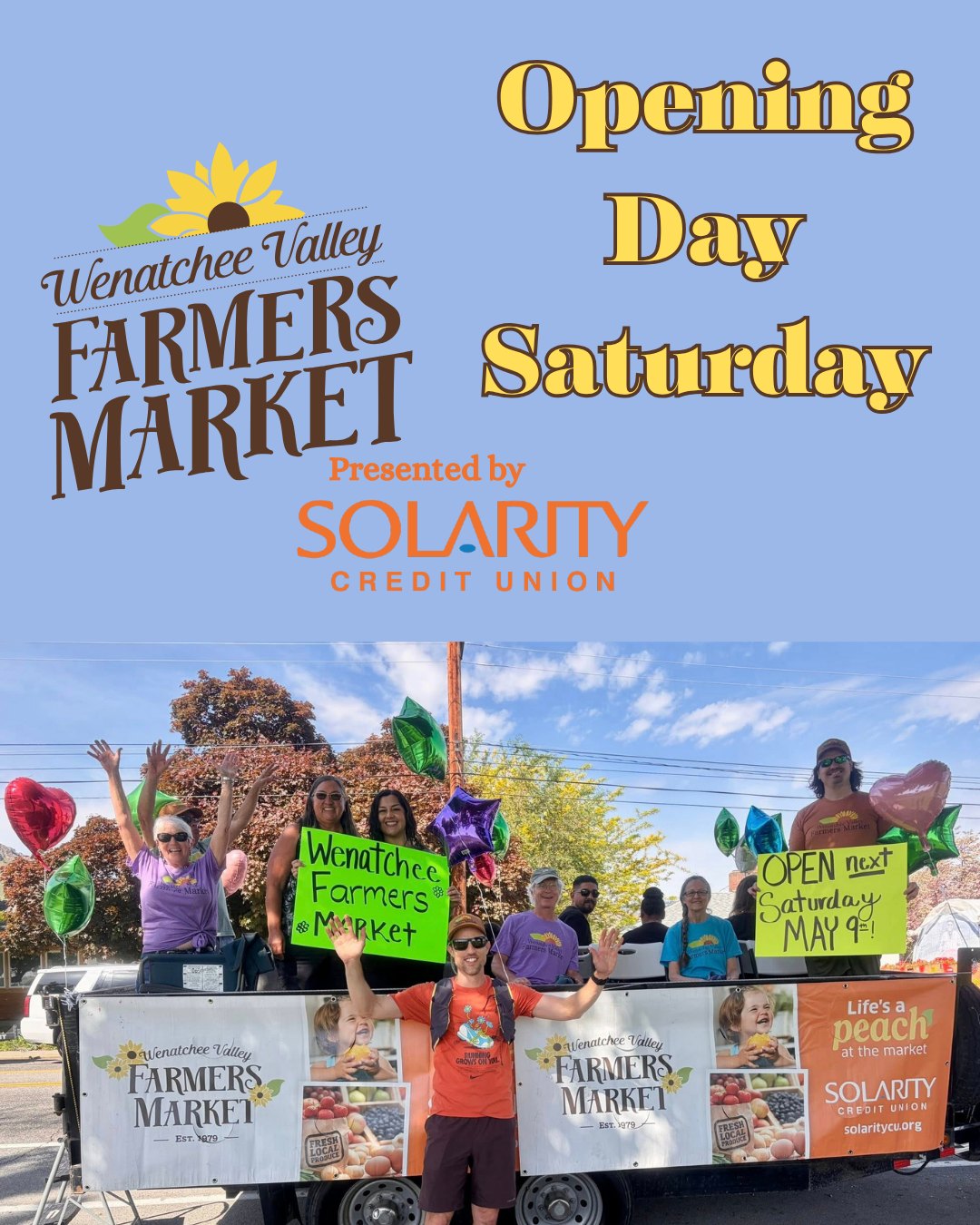 We loved seeing you all at the Parade, now come down for our Opening Day. Uncle Dave will be broadcasting live, and our 35 vendors will be waiting for YOU! #OpeningDay #FarmOn #Marketlife with @solaritycreditunion