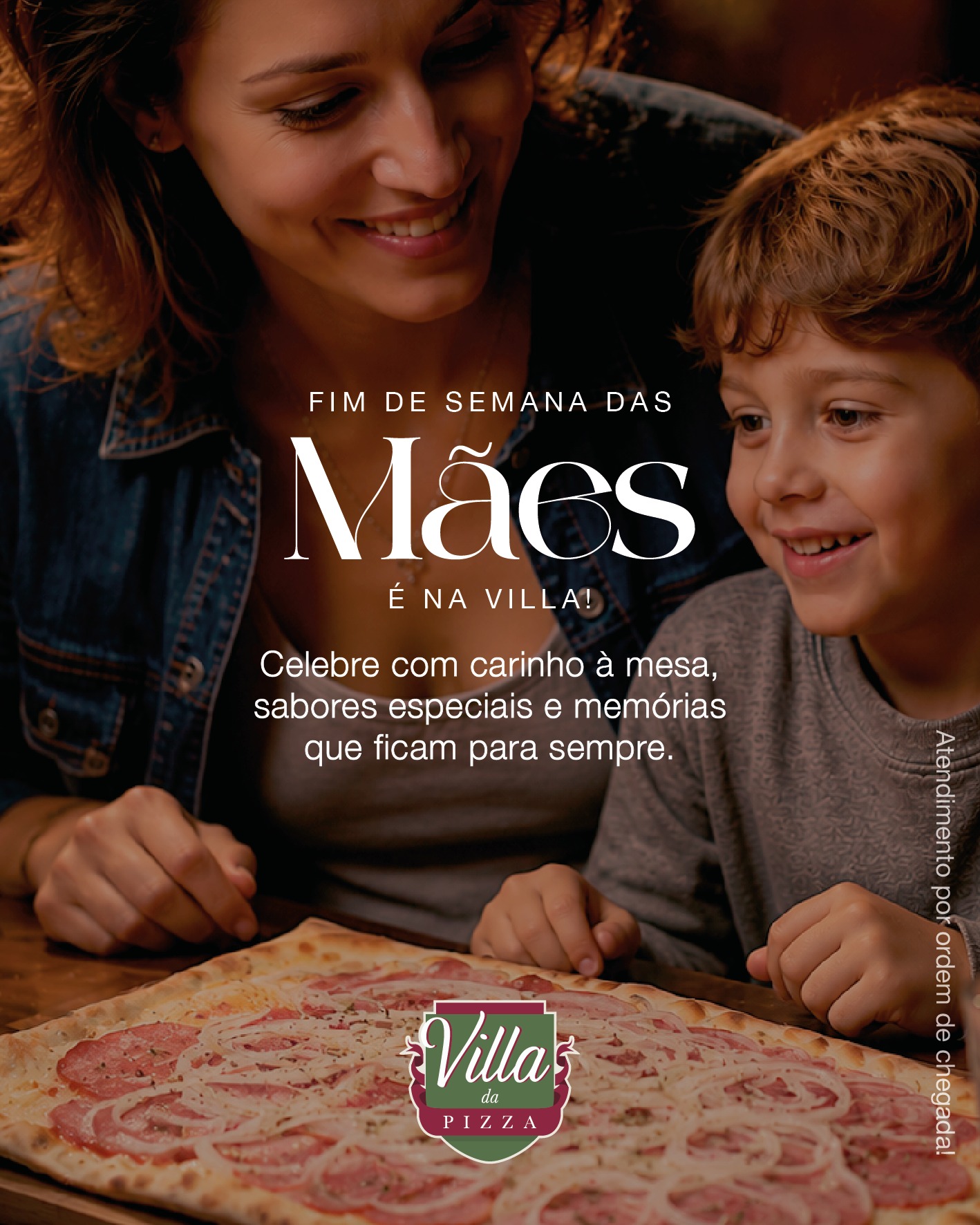 Fim de semana das Mães é na VILLA!
Celebre com carinho. O atendimento será por ordem de chegada, esperamos vocês com sabores especiais e memórias que ficam para sempre.